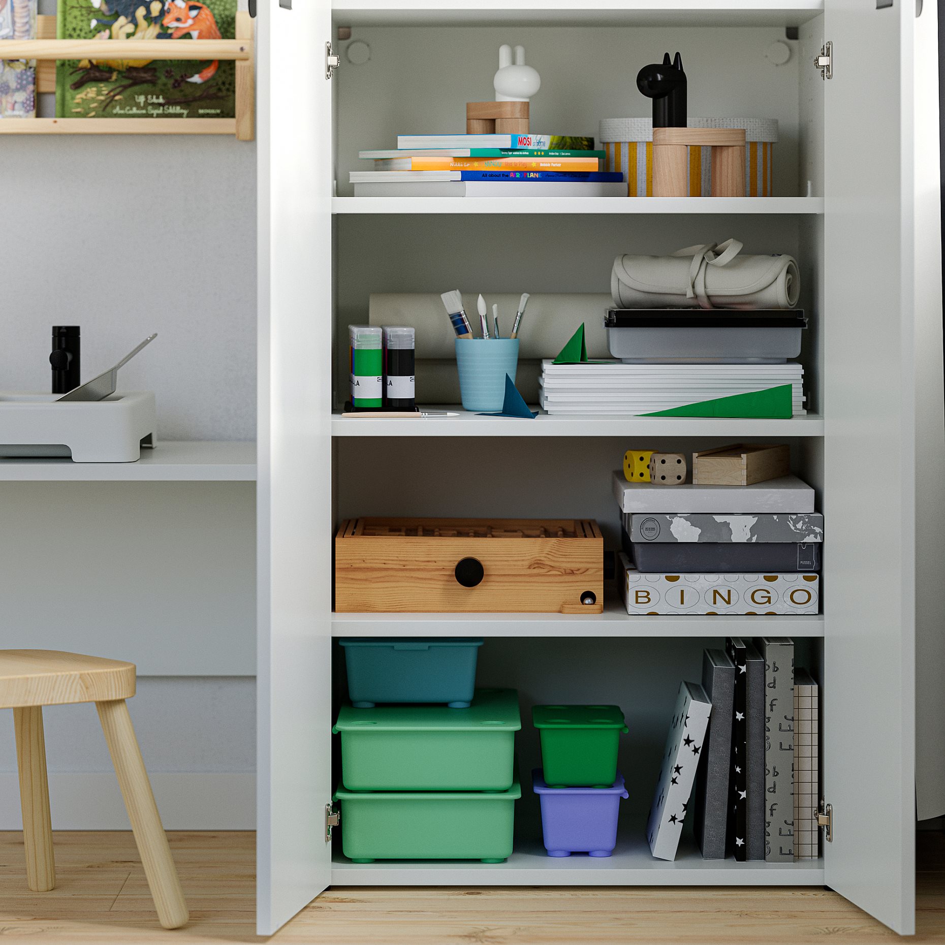 LASTARE, storage combination with bench, 210x42x100 cm, 596.038.81