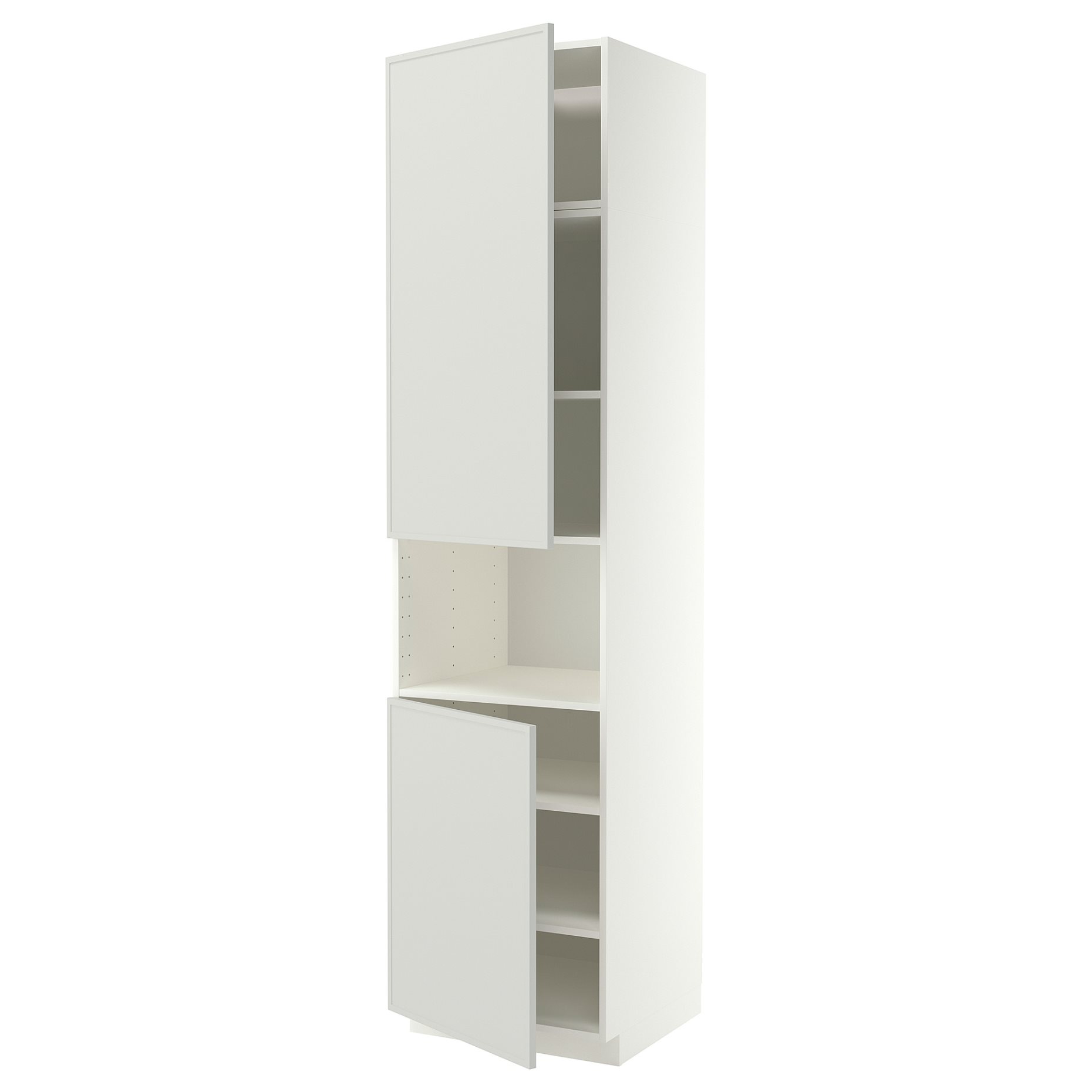 METOD, high cabinet for microwave with 2 doors/shelves, 60x60x240 cm, 596.042.63