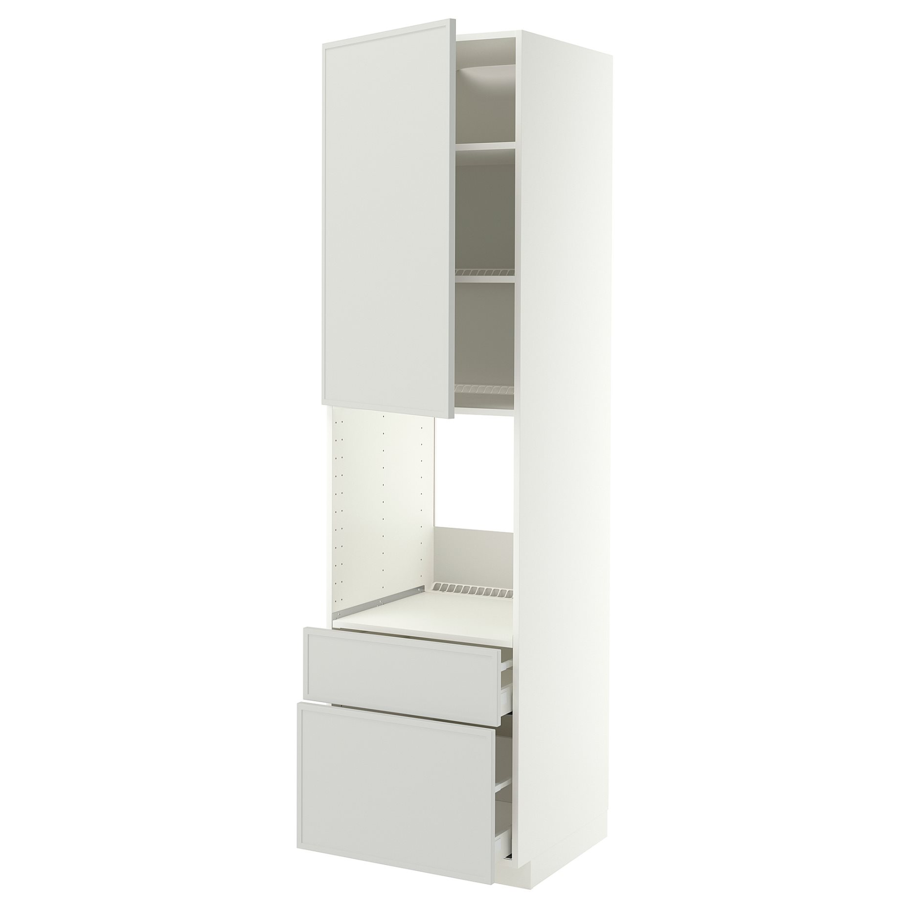 METOD, high cabinet for oven with door/2 drawers, 60x60x220 cm, 596.055.02