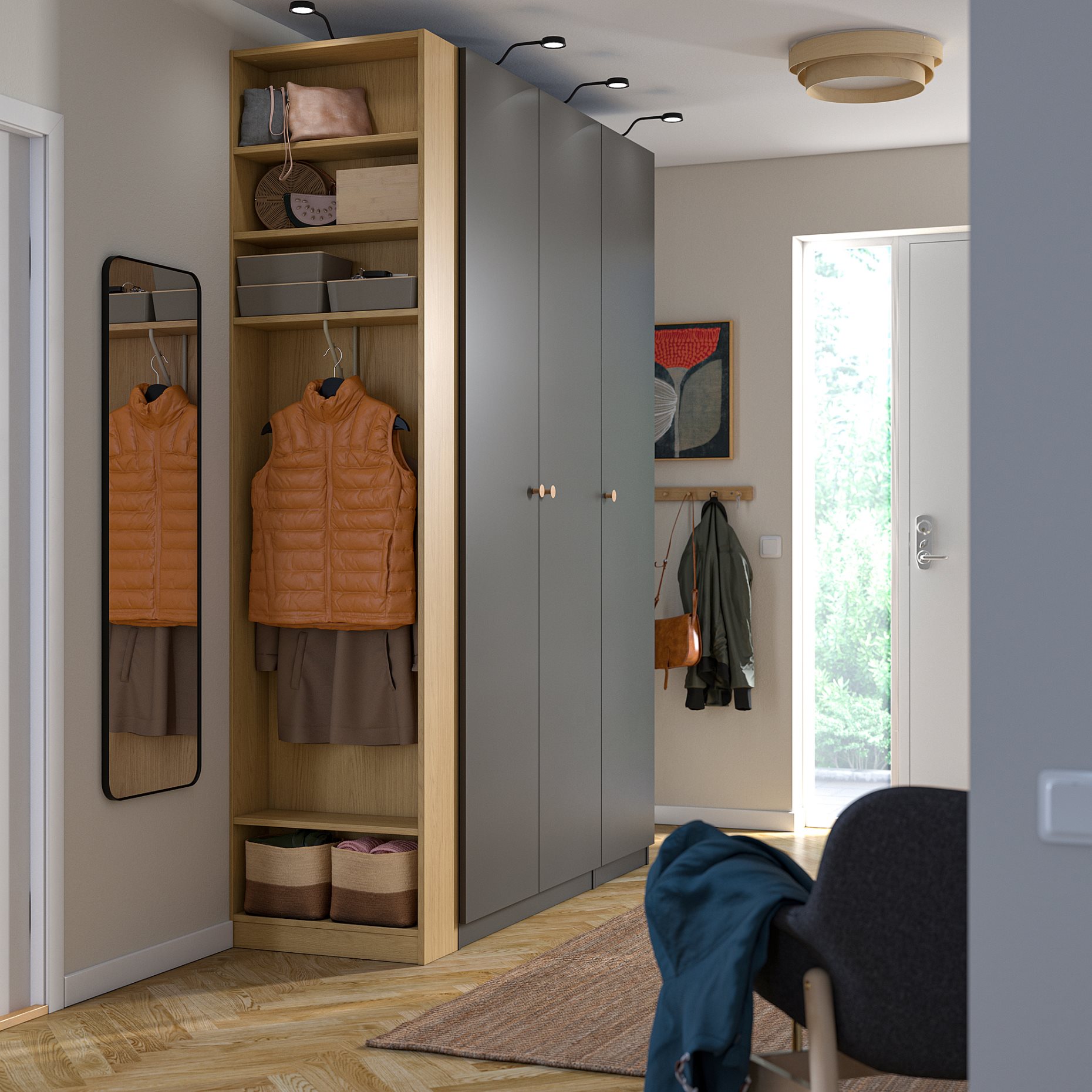 PAX/FORSAND, wardrobe combination, 170x60x236 cm, 596.069.26