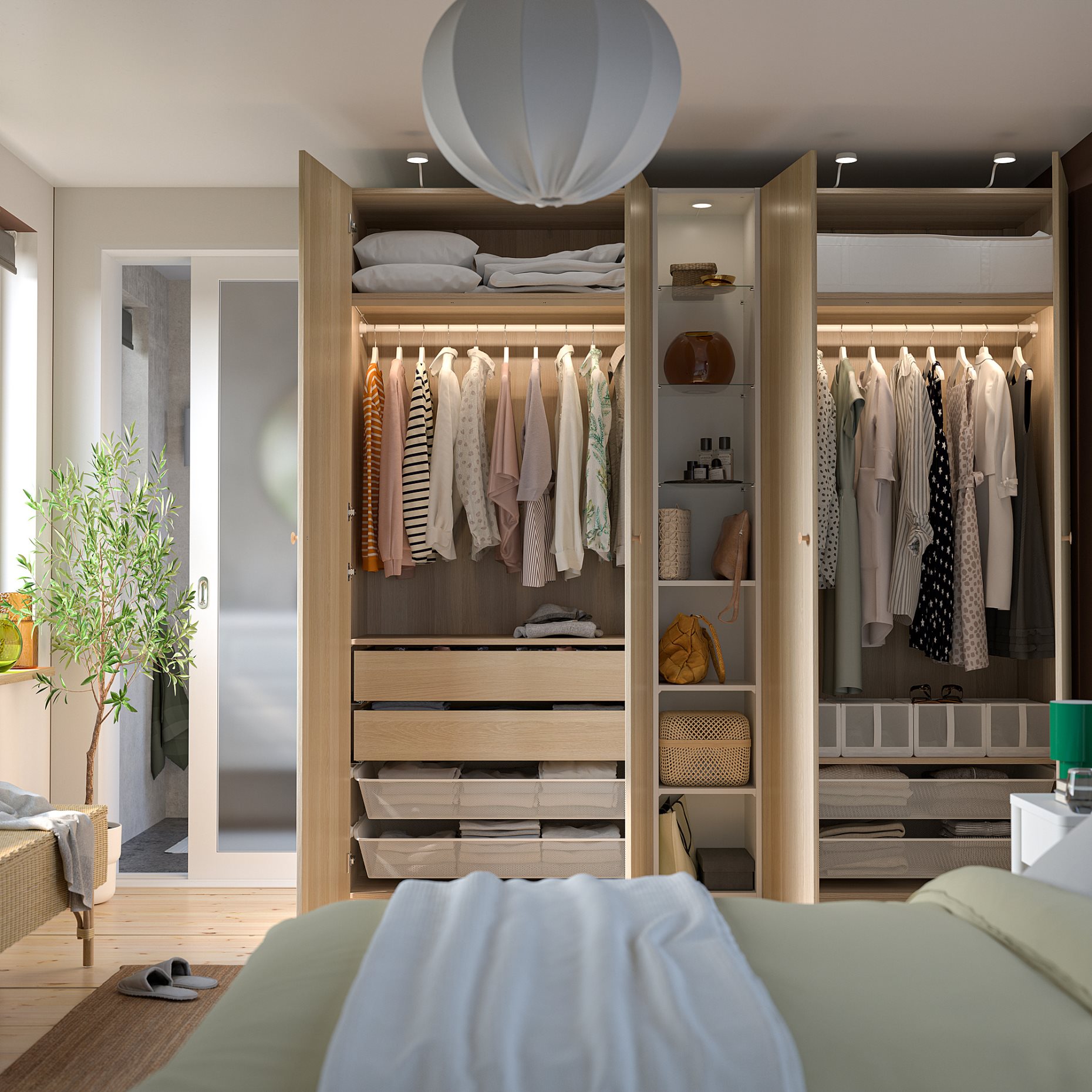 PAX/FORSAND, wardrobe combination, 200x60x236 cm, 596.073.65
