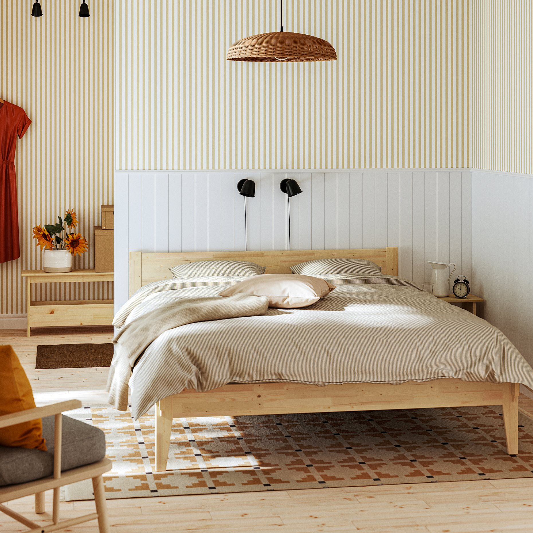 TAXÅSKLINT, bed frame, 140x200 cm, 596.263.35