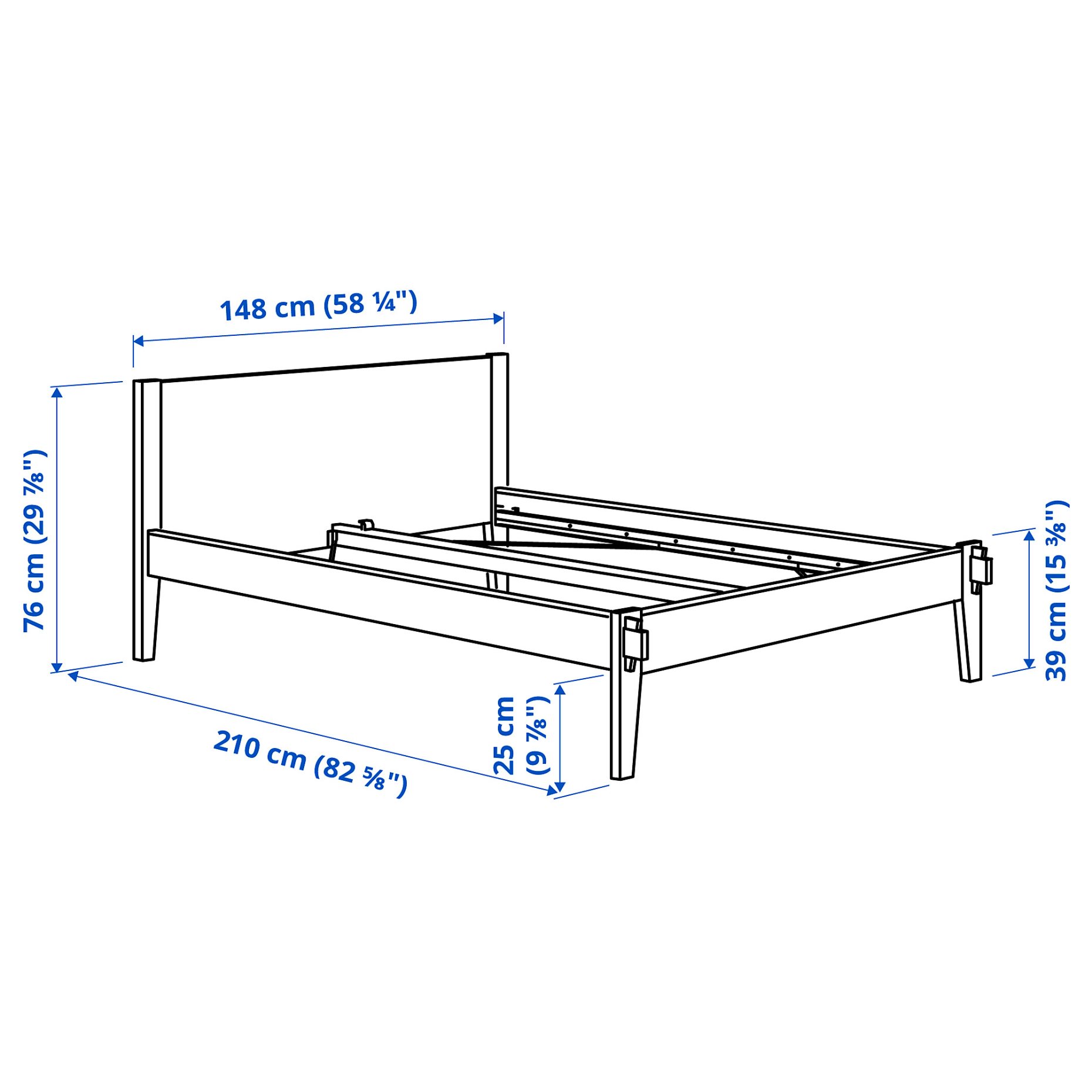 TAXÅSKLINT, bed frame, 140x200 cm, 596.263.35