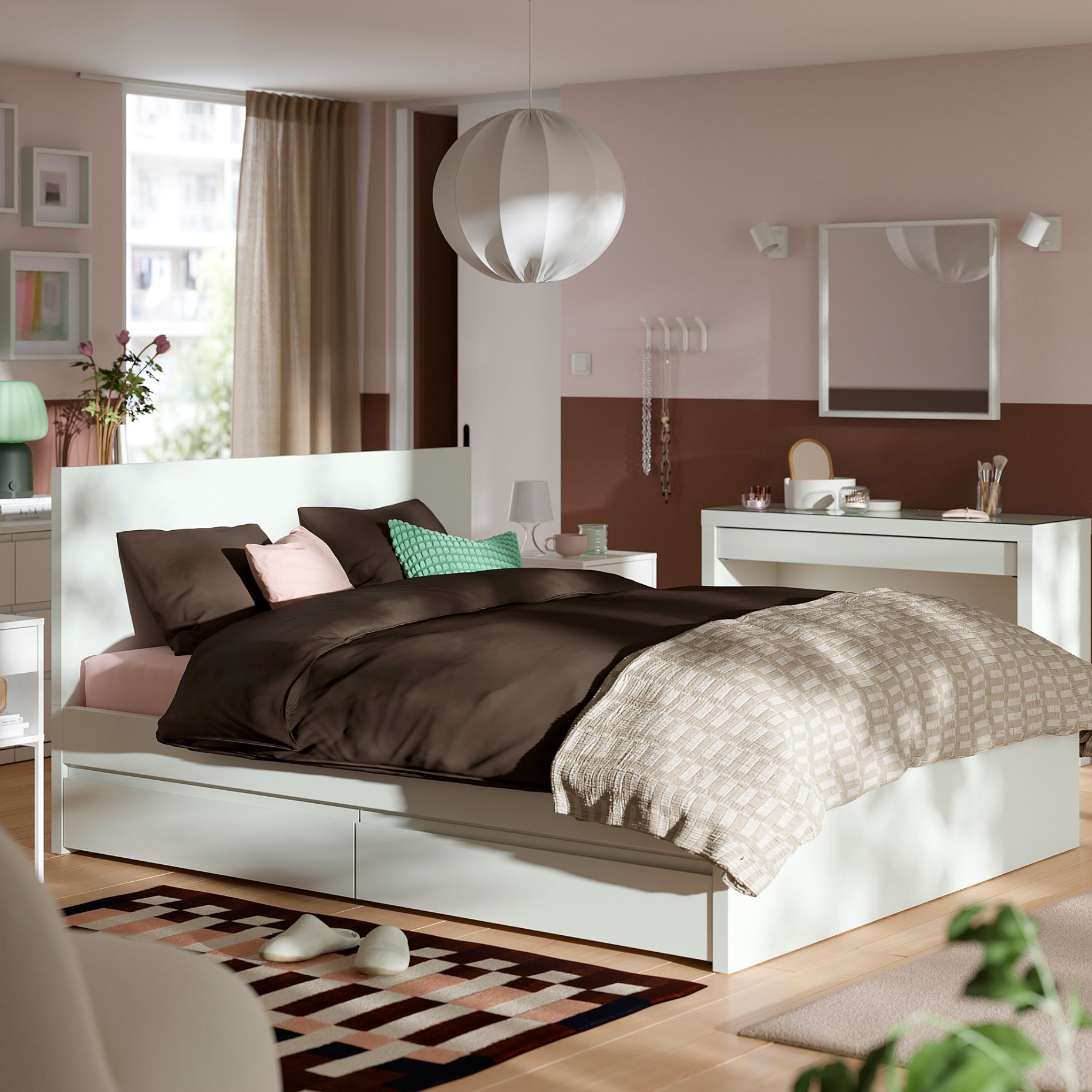 STORKLINTA, bed frame with 2 storage boxes, 160x200 cm, 596.308.08