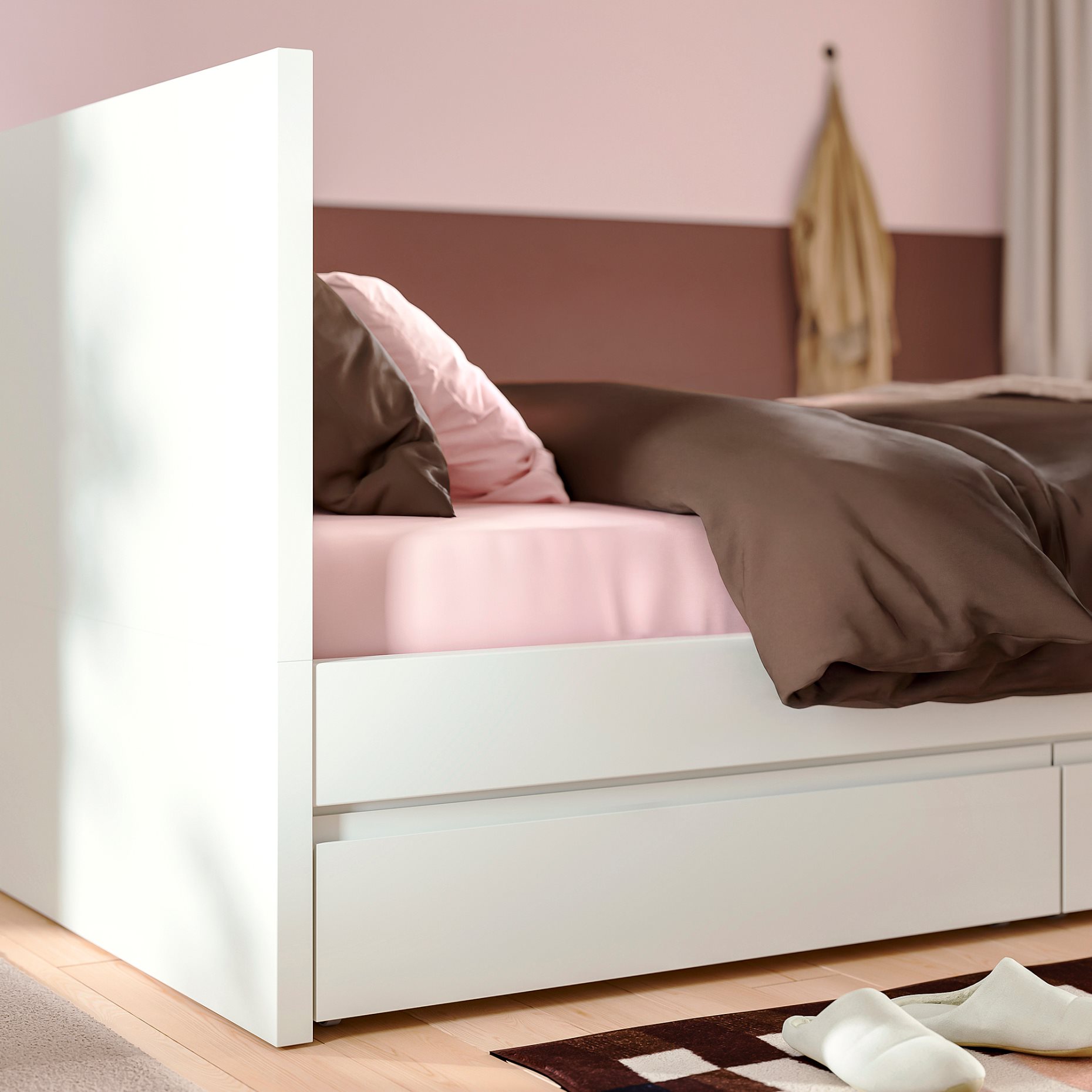 STORKLINTA, bed frame with 2 storage boxes, 160x200 cm, 596.308.08