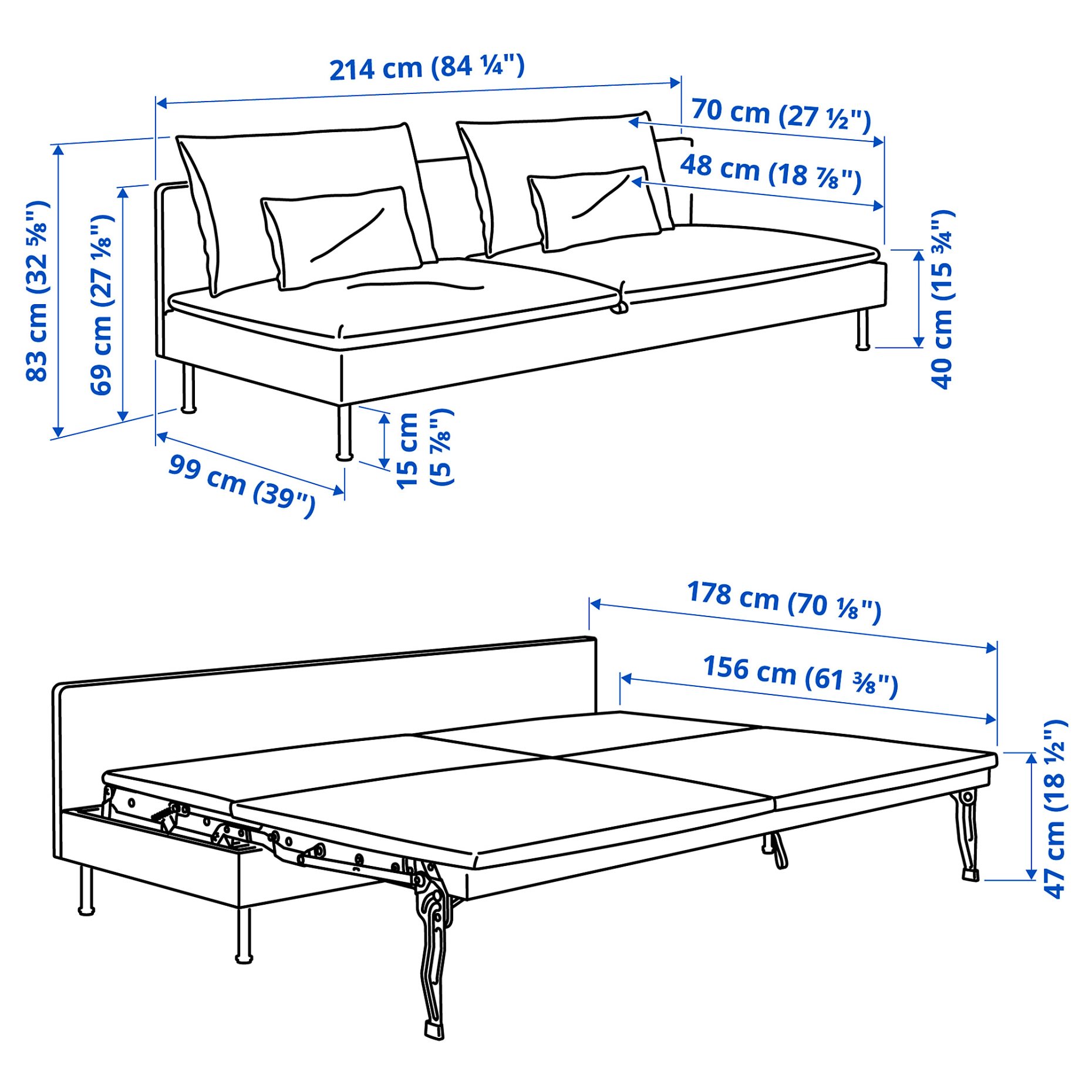 SÖDERHAMN, 3-seat sofa-bed, 596.341.56
