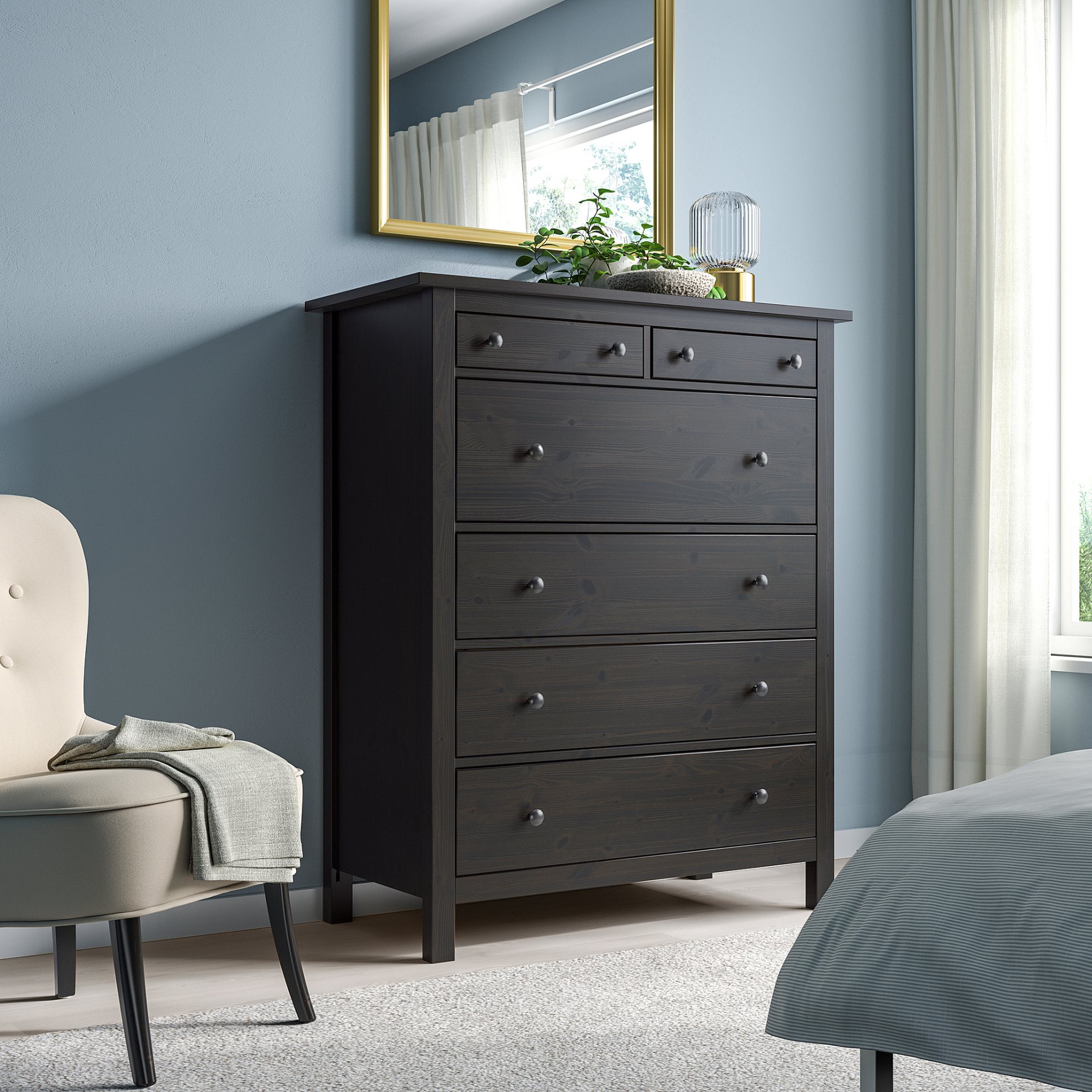 HEMNES, chest of 6 drawers, 602.392.68