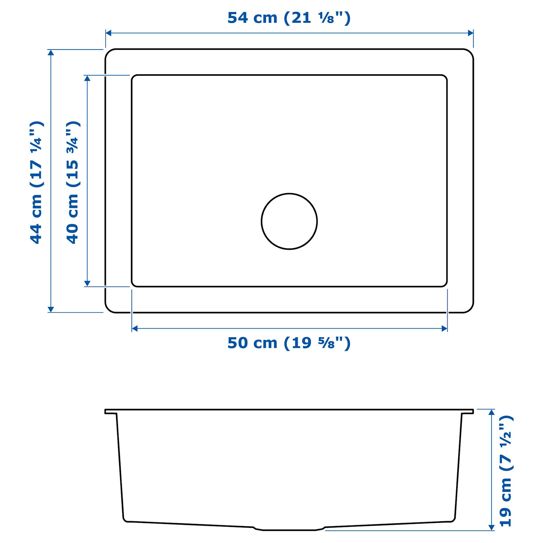 NORRSJÖN, ένθετος μονός νεροχύτης, 603.151.63