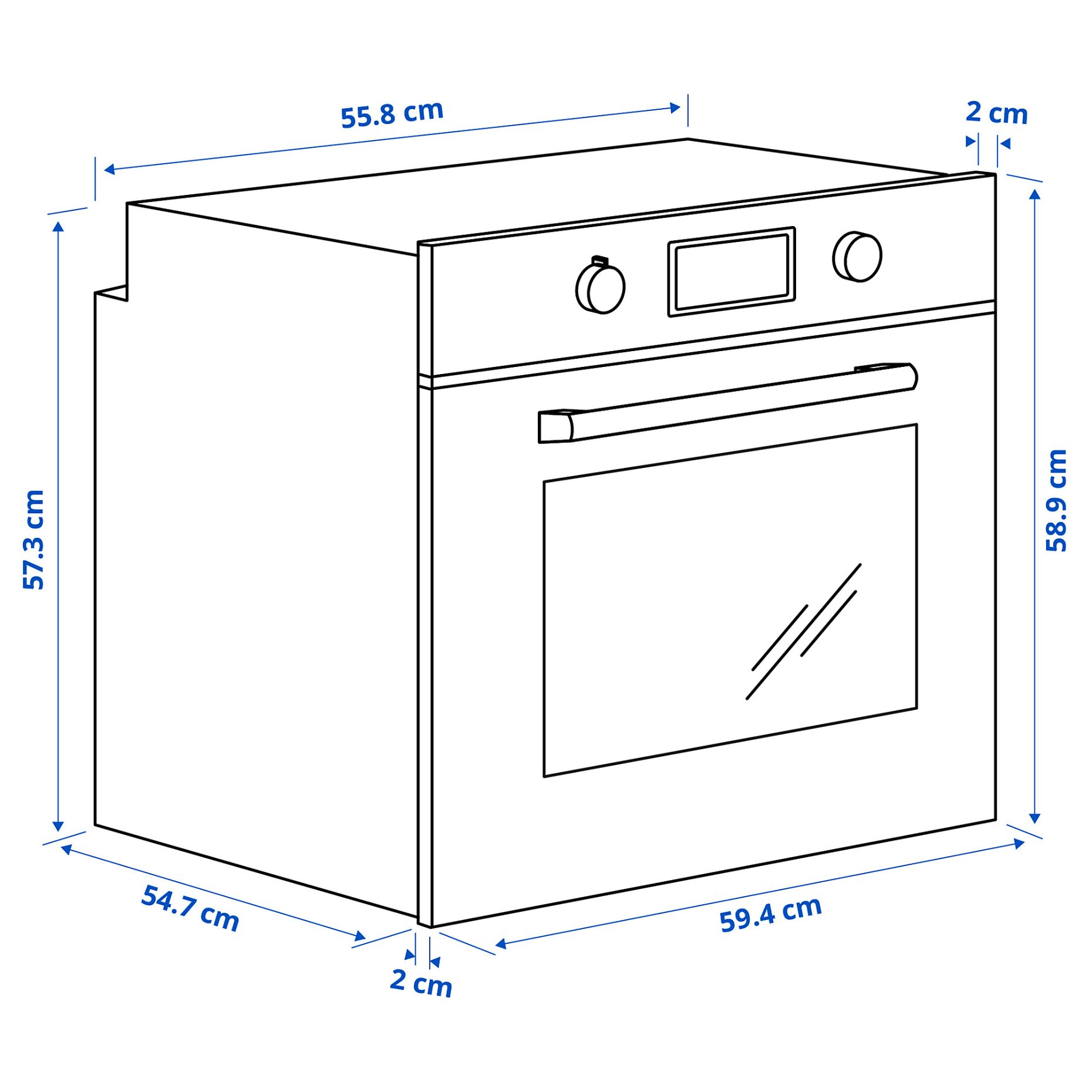 SMAKSAK, φούρνος με αερόθερμο, 604.118.57