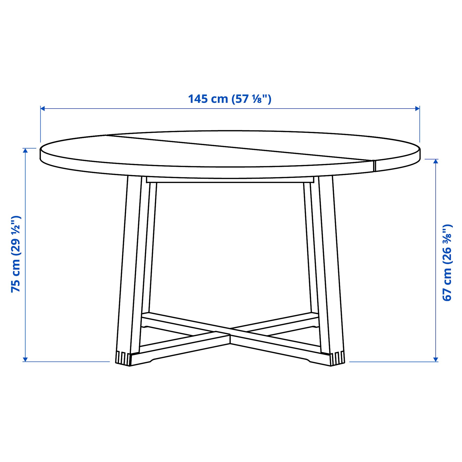 MÖRBYLÅNGA, τραπέζι ξύλο βελανιδιάς, 145 cm, 604.128.85