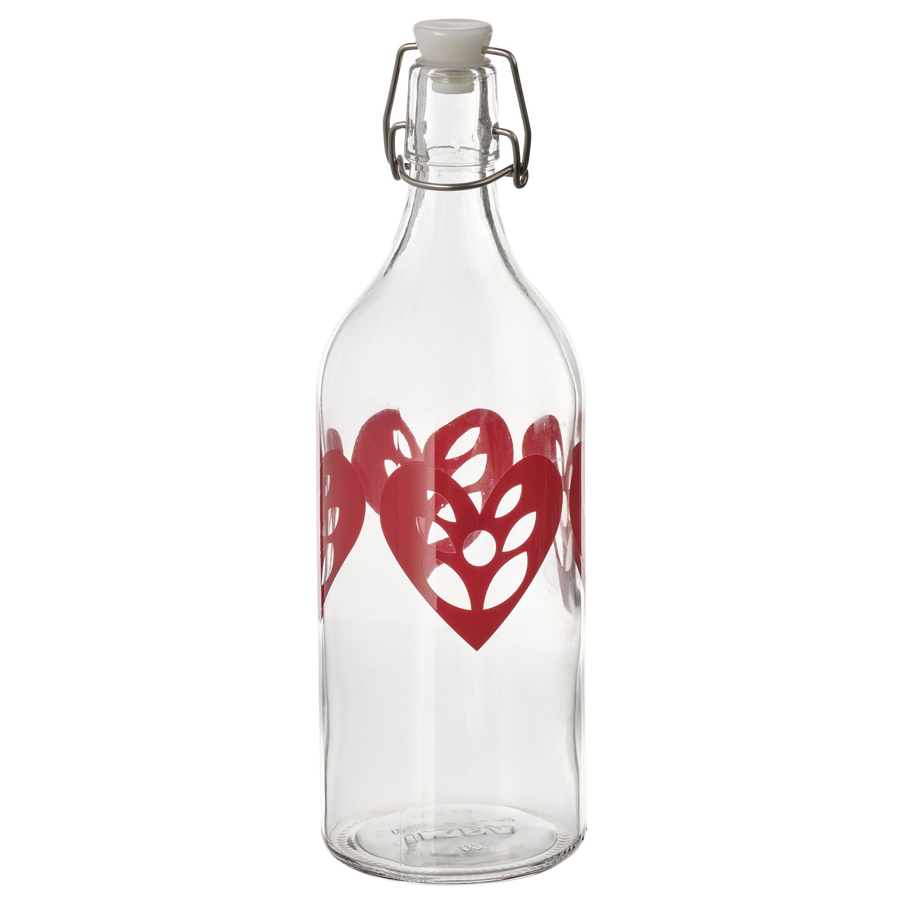 VINTERFINT, bottle with stopper/heart pattern, 1 l, 605.295.26