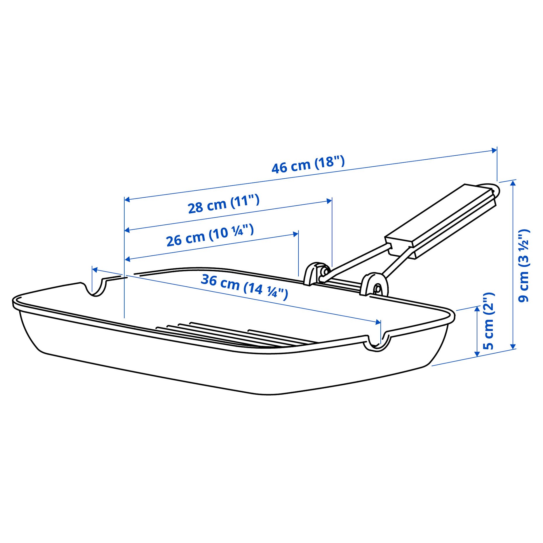GRILLA, grill pan non-stick coating, 36x26 cm, 605.871.68