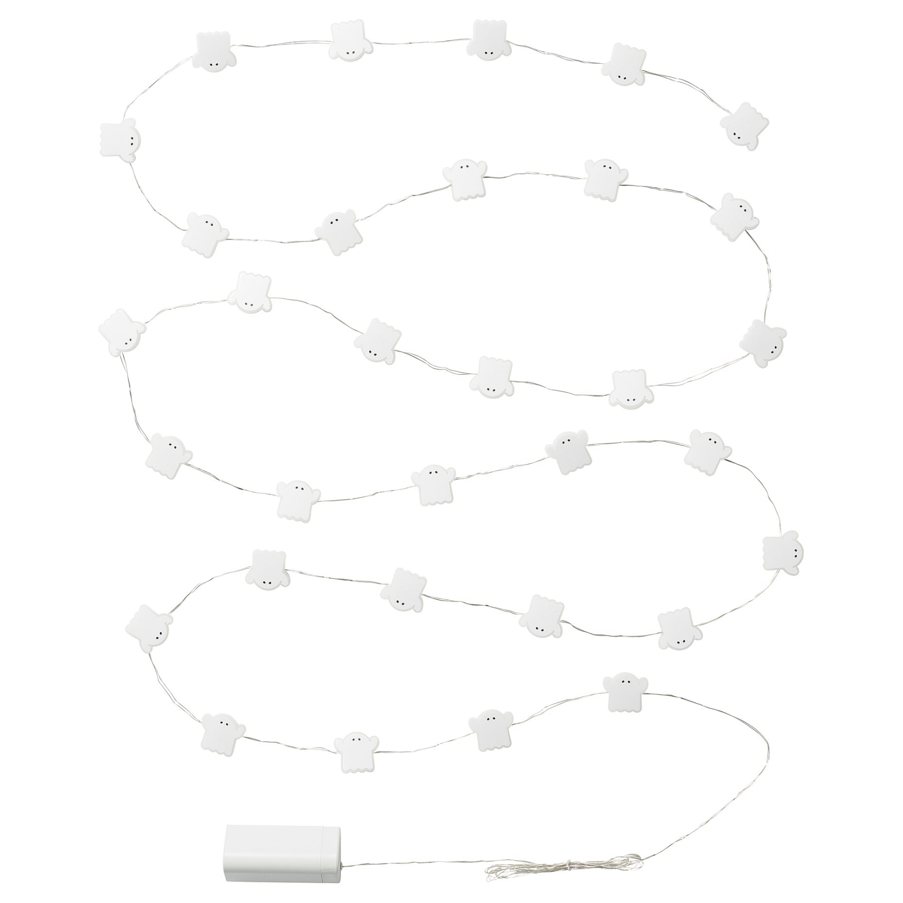 KUSTFYR, chain with built in LED light source/12 lights/pumpkin/battery-operated outdoor, 606.054.50