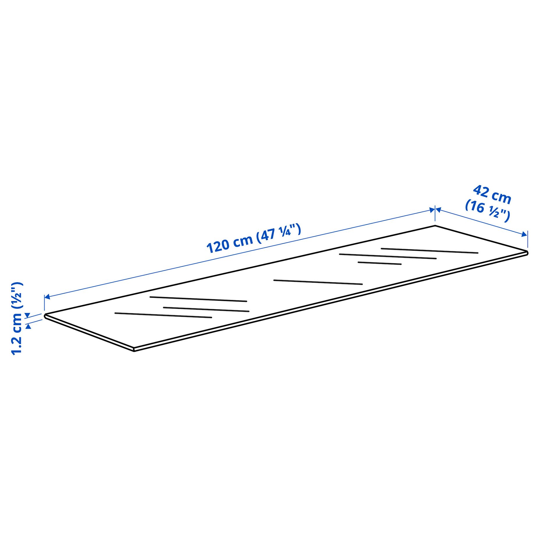 BESTÅ, top panel, 120x42 cm, 606.113.47