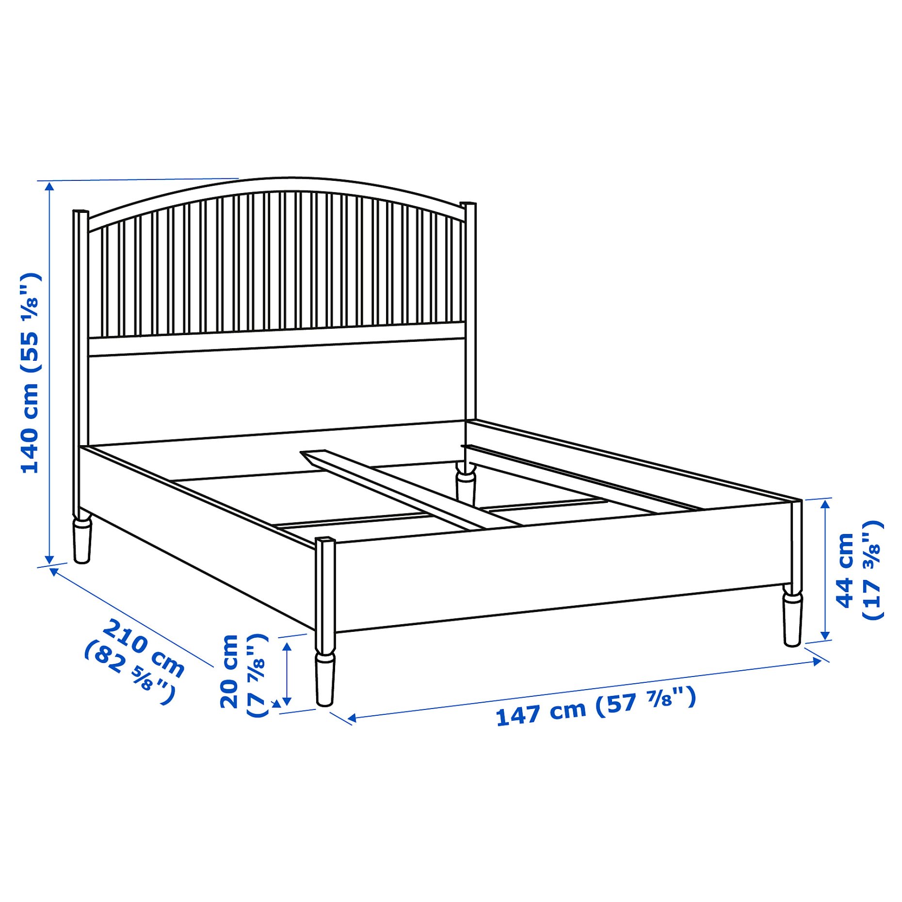 TYSSEDAL, bed frame, 140X200 cm, 690.585.88