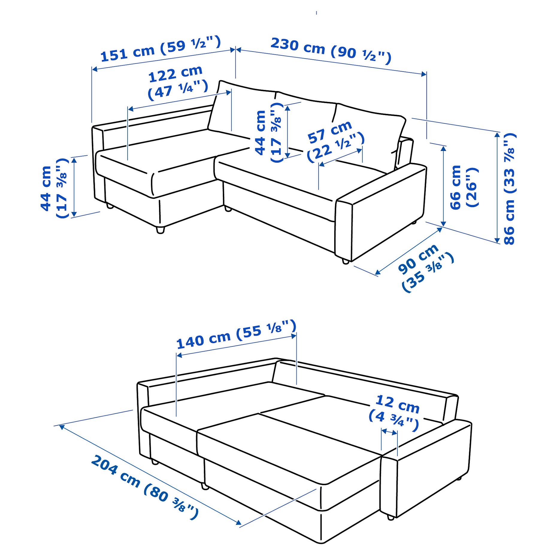 FRIHETEN, γωνιακός καναπές-κρεβάτι με αποθήκευση, 692.168.18