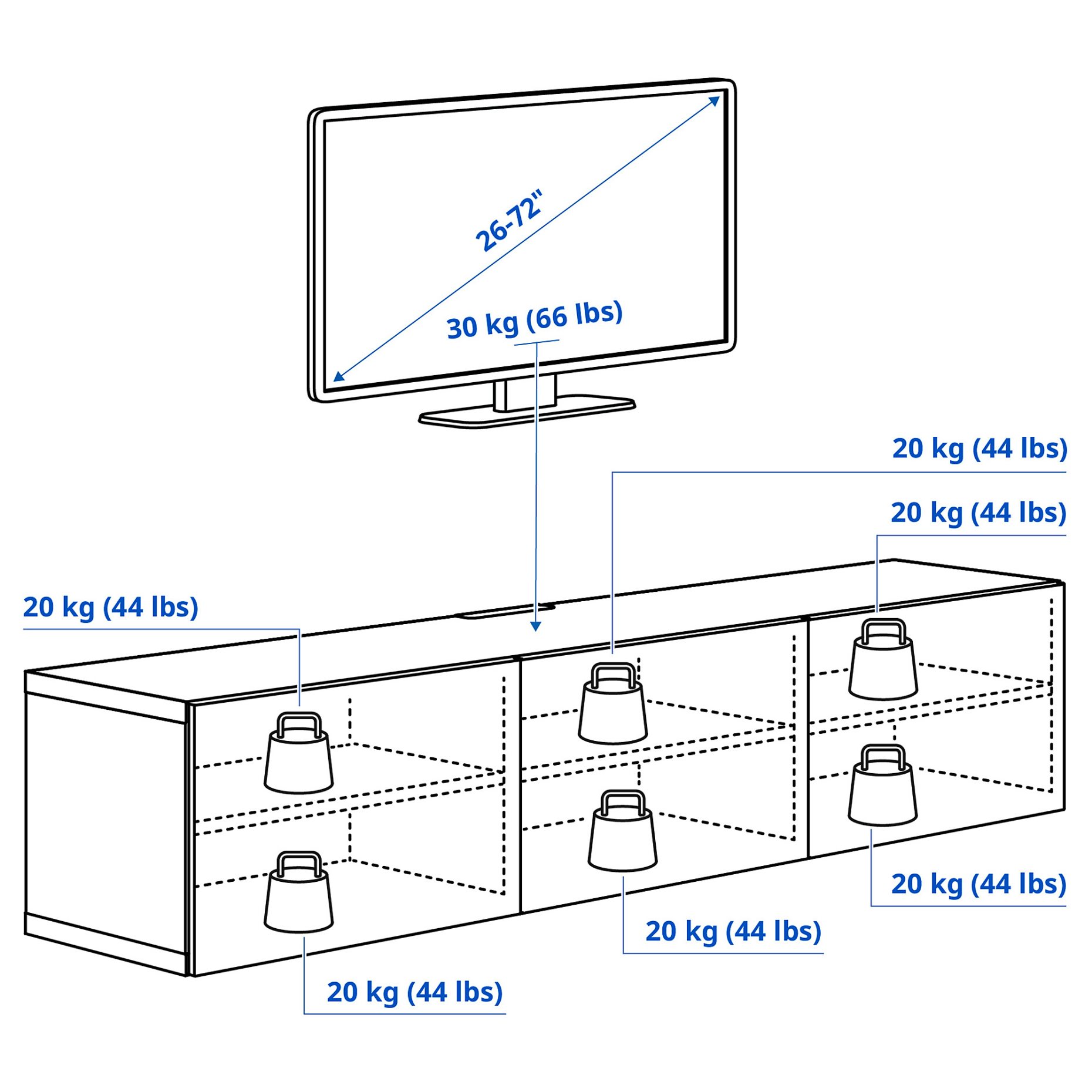 BESTÅ, TV bench with doors, 180x42x38 cm, 694.221.87