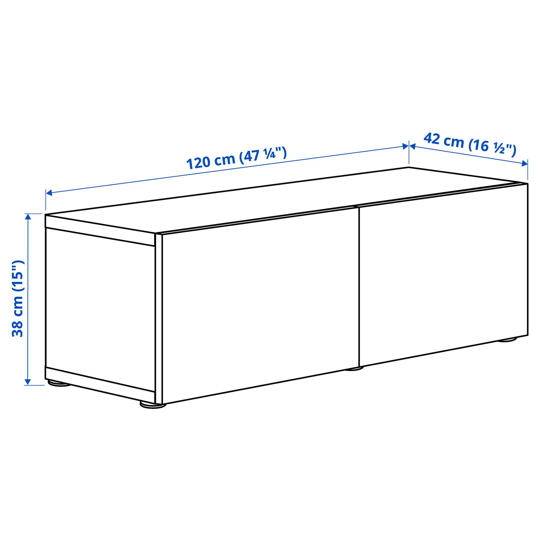 BESTÅ, σύνθεση ντουλαπιών τοίχου, 120x42x38 cm, 694.318.65