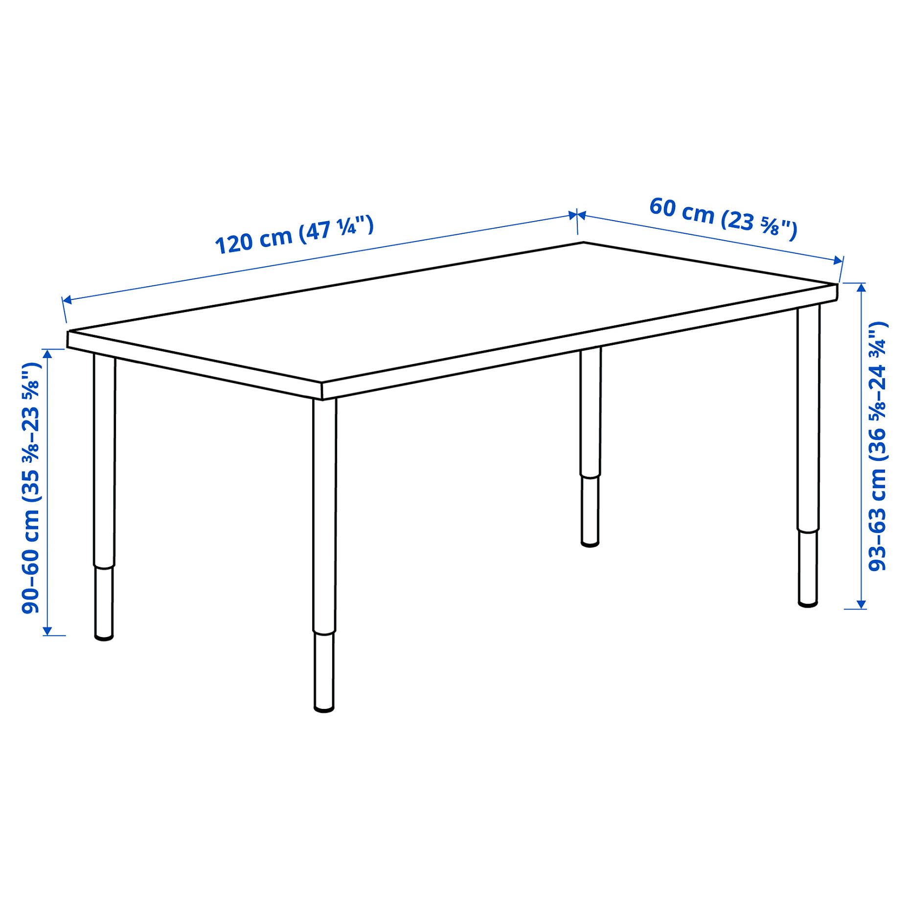 LAGKAPTEN/OLOV, desk, 120x60 cm, 695.084.16