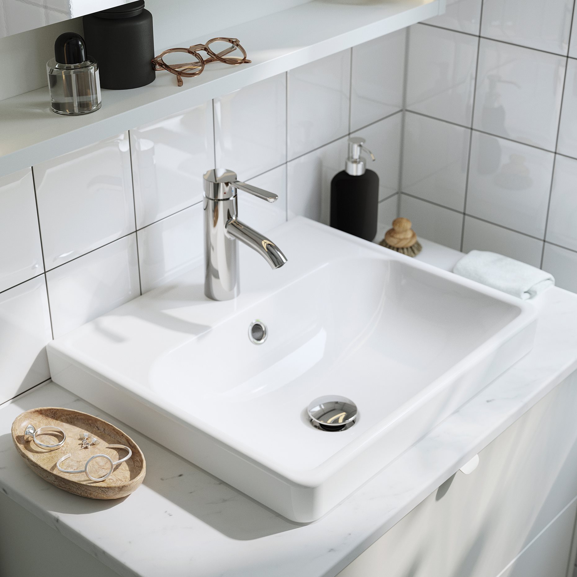 HAVBACK/ORRSJON, wash-stand with drawers/wash-basin/tap, 82x49x71 cm, 695.213.85