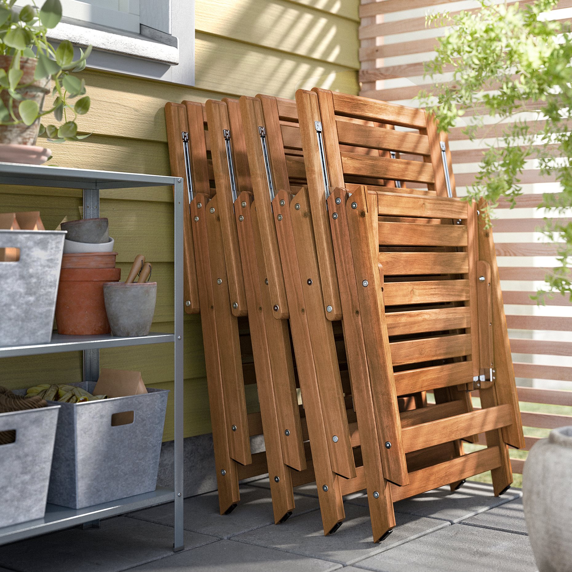 NÄMMARÖ, table with 4 reclining chairs outdoor, 140 cm, 695.443.96