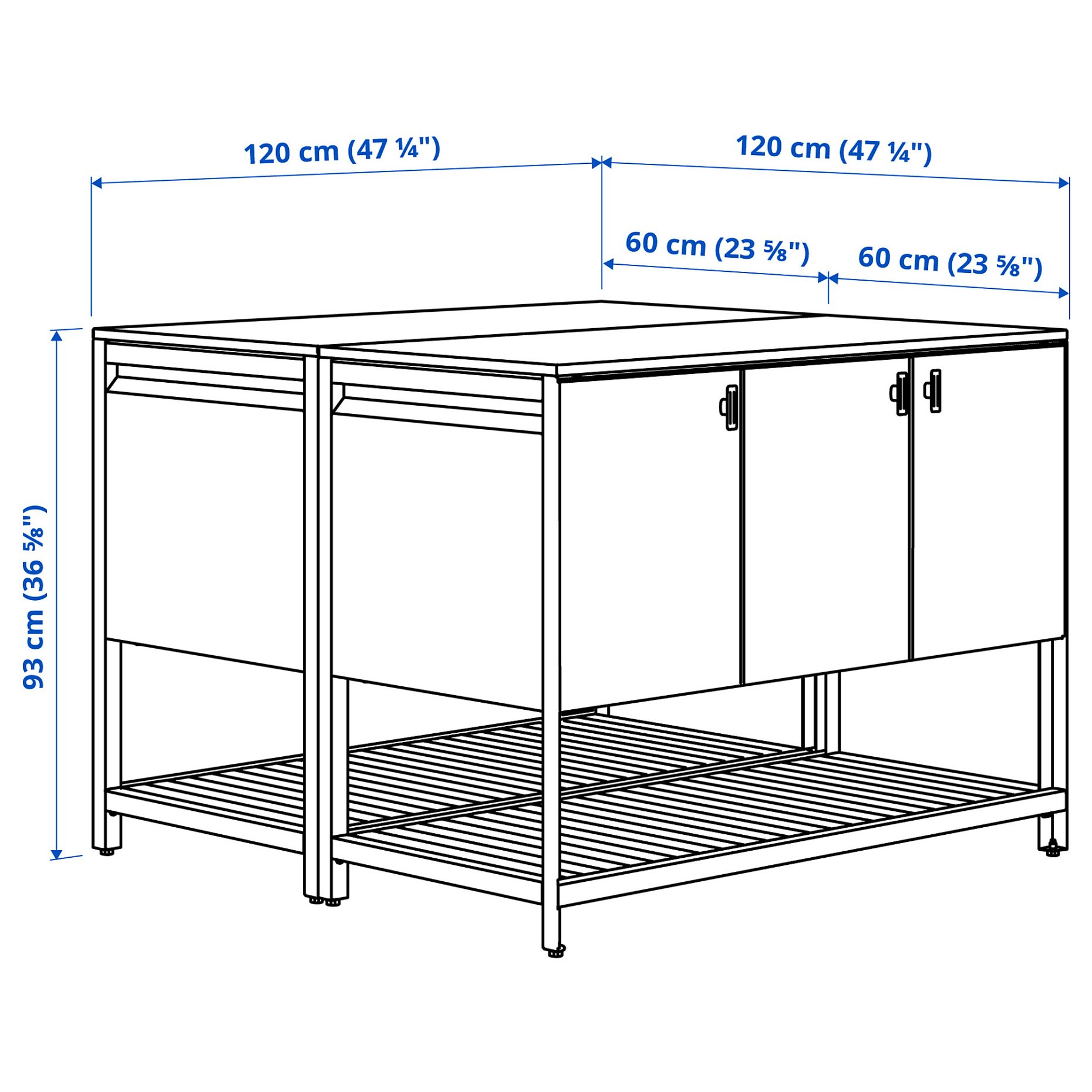 BATSKAR, kitchen island/outdoor, 120x120 cm, 695.478.23