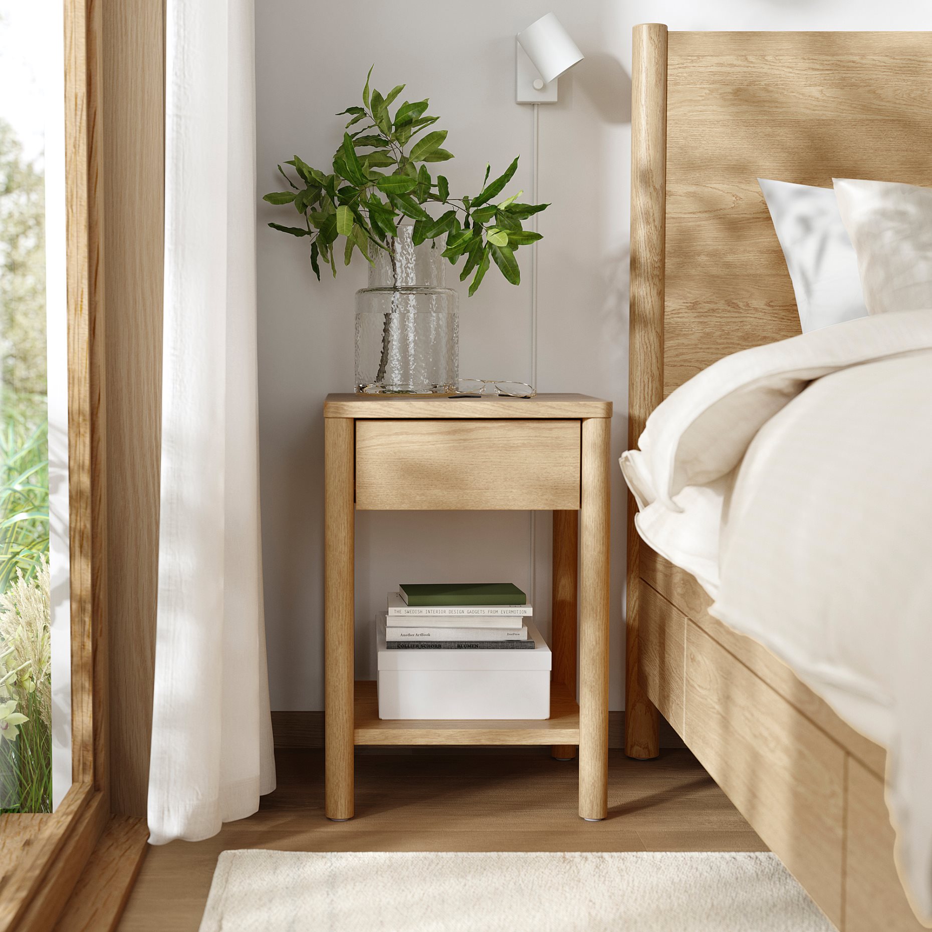 TONSTAD, bedroom furniture including bed storage set of 3, 160x200 cm, 695.775.46