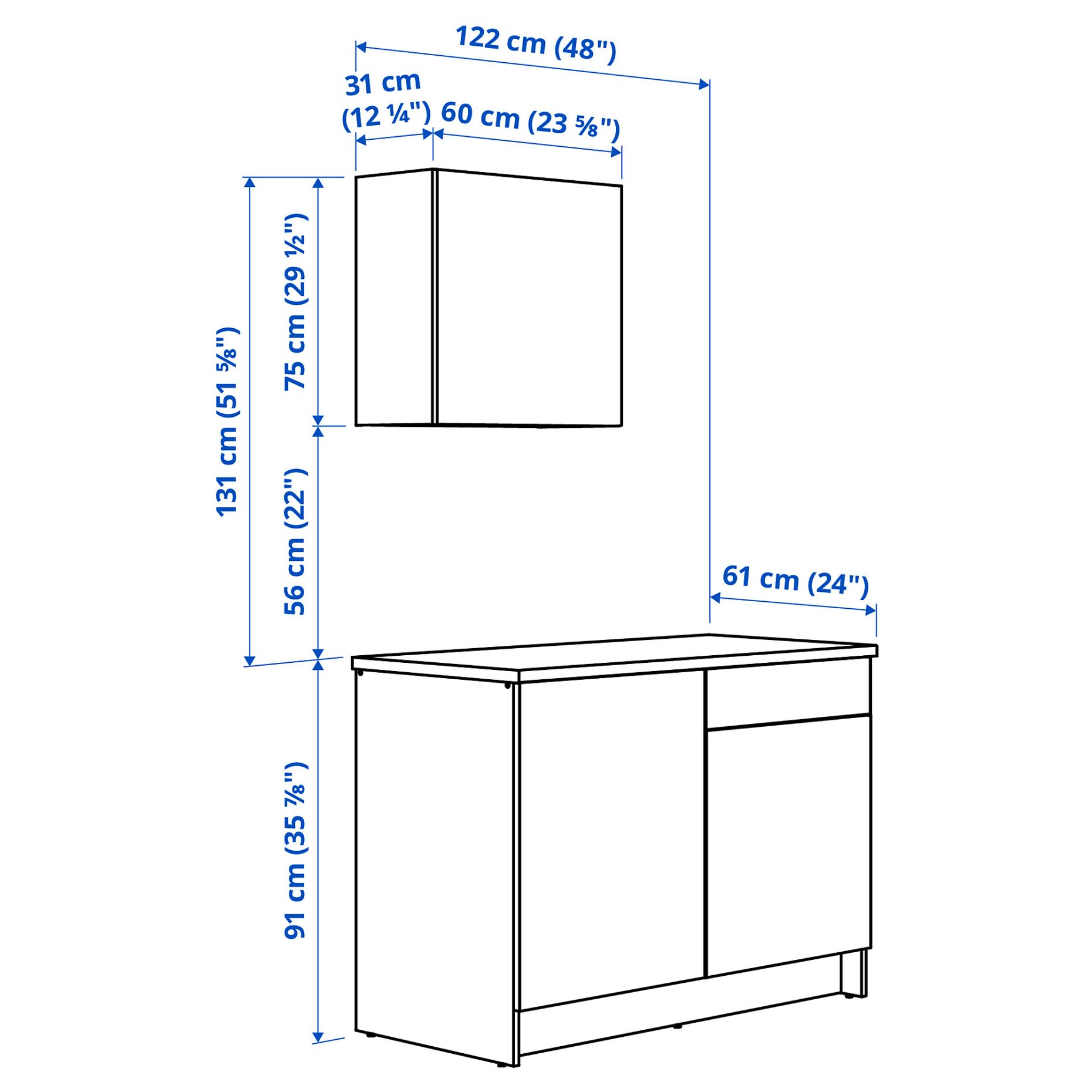 KNOXHULT, κουζίνα, 120x61x220 cm, 695.811.19