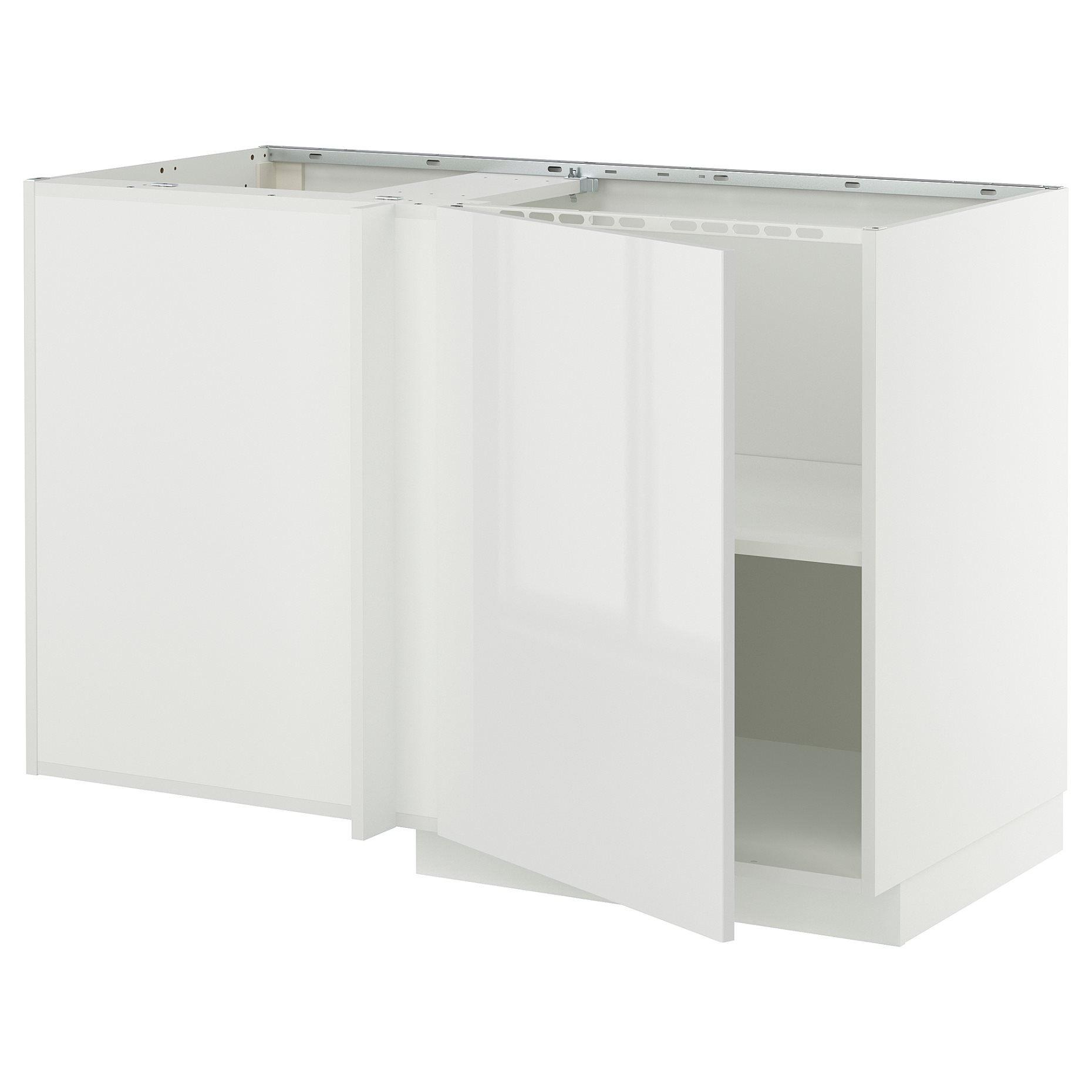 METOD, corner base cabinet with shelf, 128x68 cm, 695.850.37