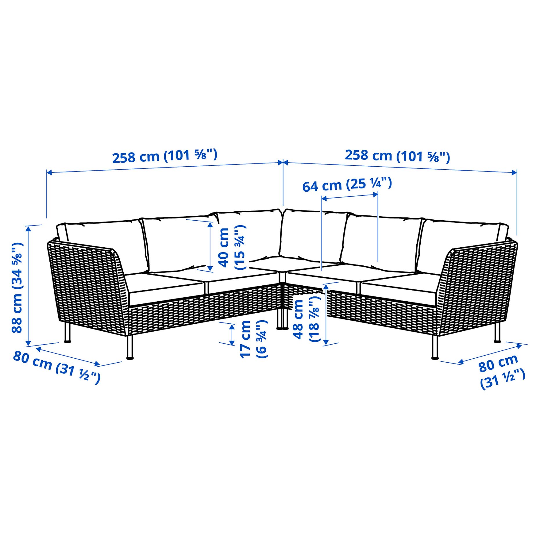 VITTSKÄR, 4-seat conversation set, outdoor, 695.912.41