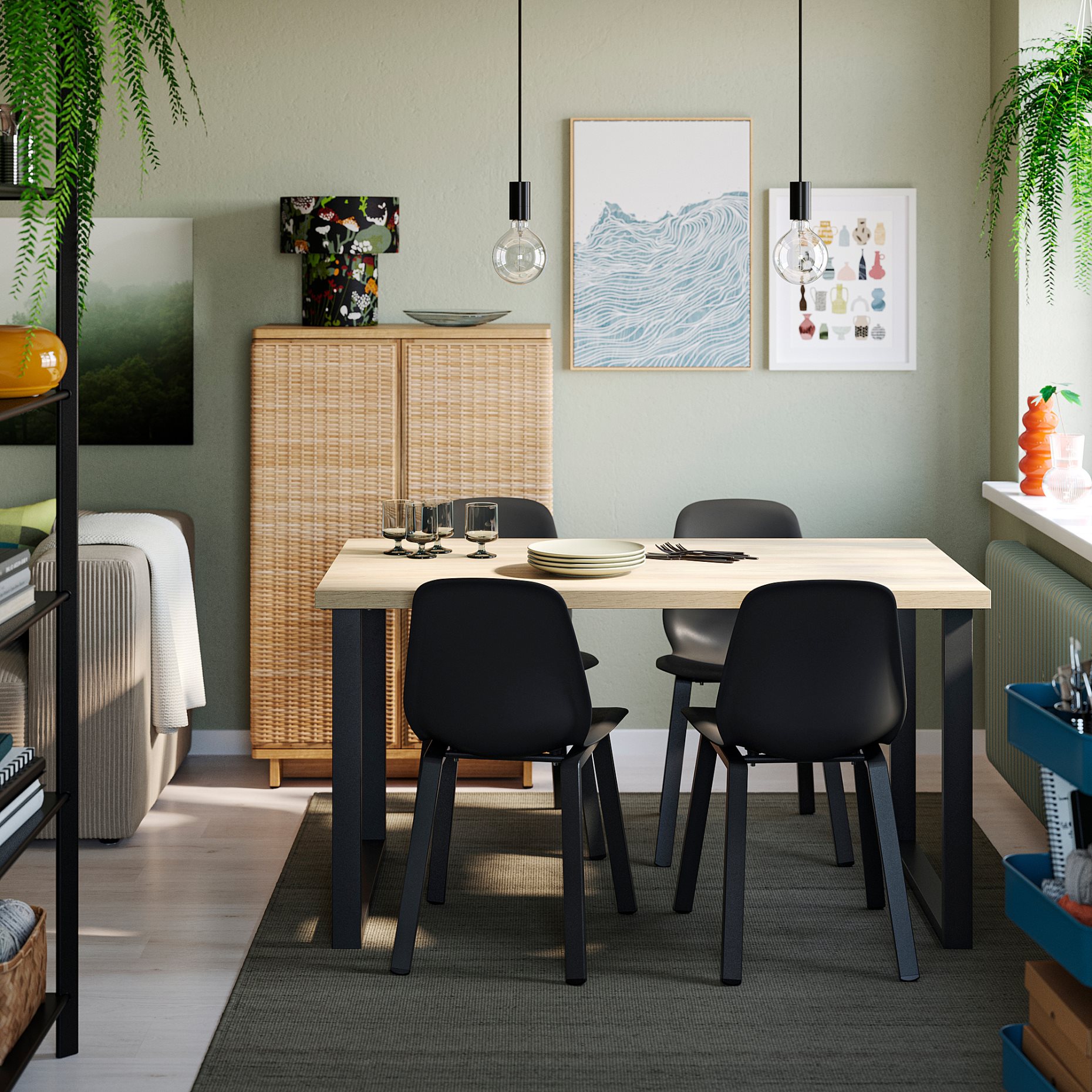 SKÅLSTA, τραπέζι και 4 καρέκλες, 140x80 cm, 696.089.96