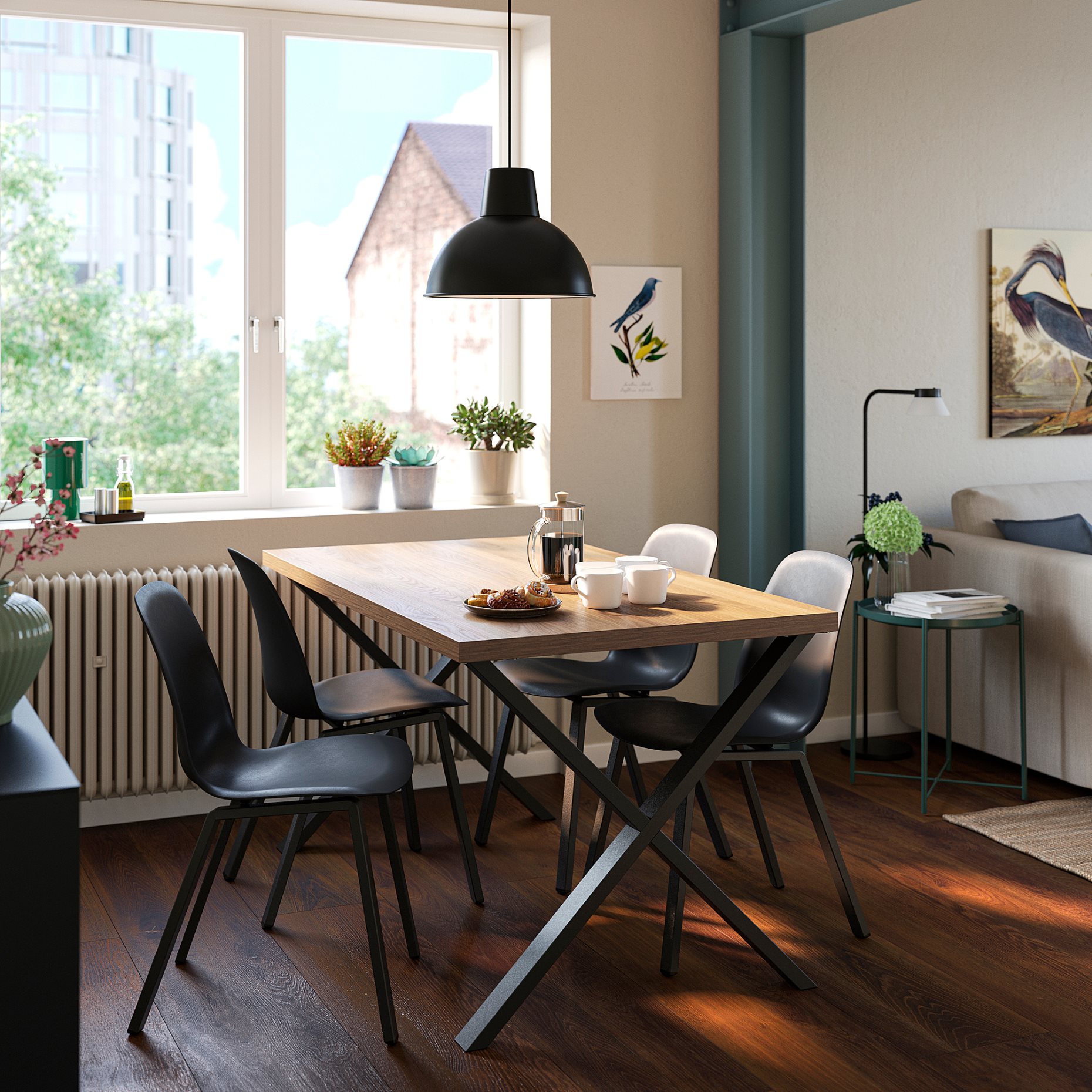 SKÅLSTA, τραπέζι και 4 καρέκλες, 140x80 cm, 696.090.00