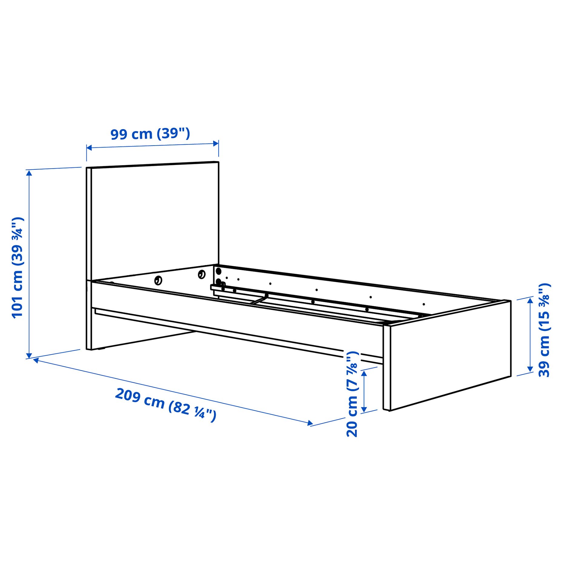 STORKLINTA, σκελετός κρεβατιού, 90x200 cm, 696.288.62