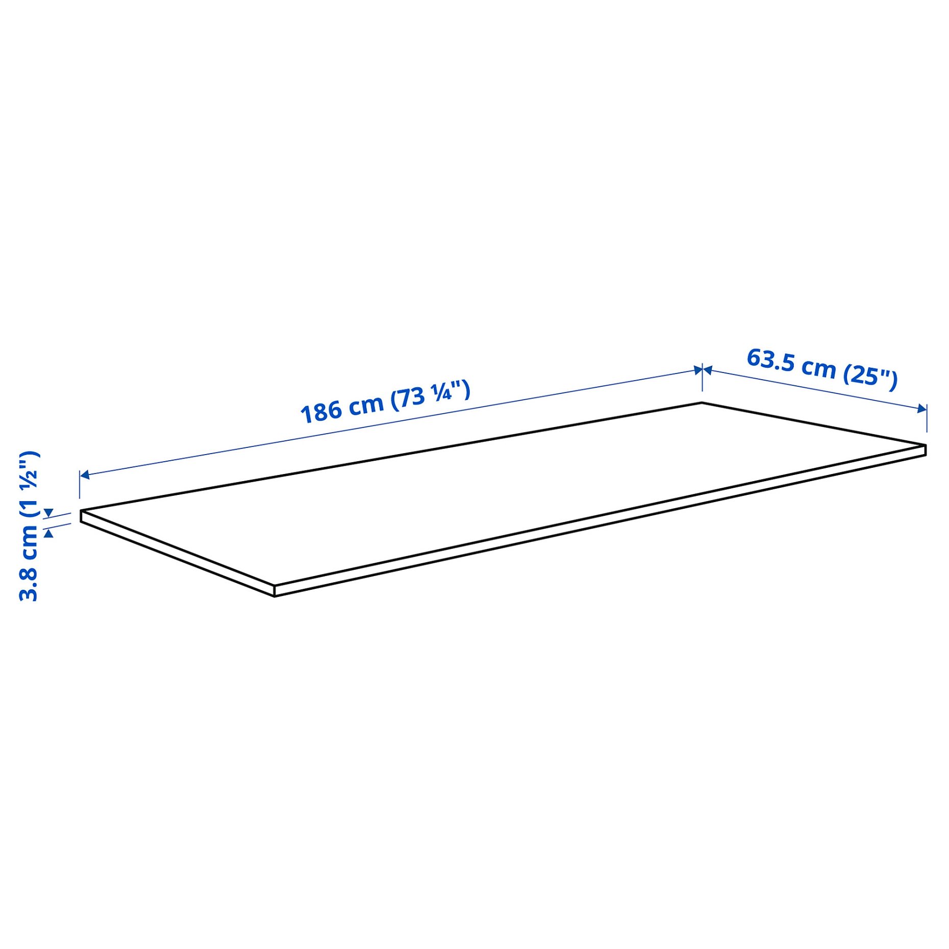 KARLBY, πάγκος κουζίνας, 186x3.8 cm, 703.351.89