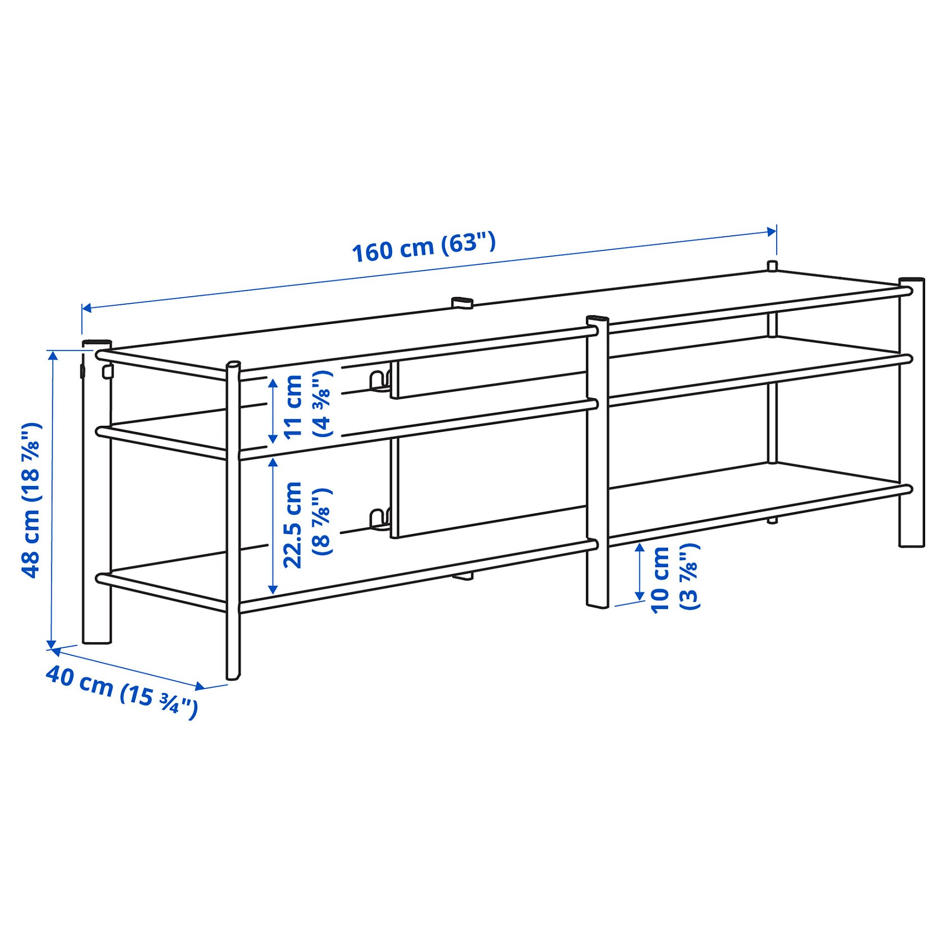 JÄTTESTA, TV bench, 160x40x49 cm, 705.089.34