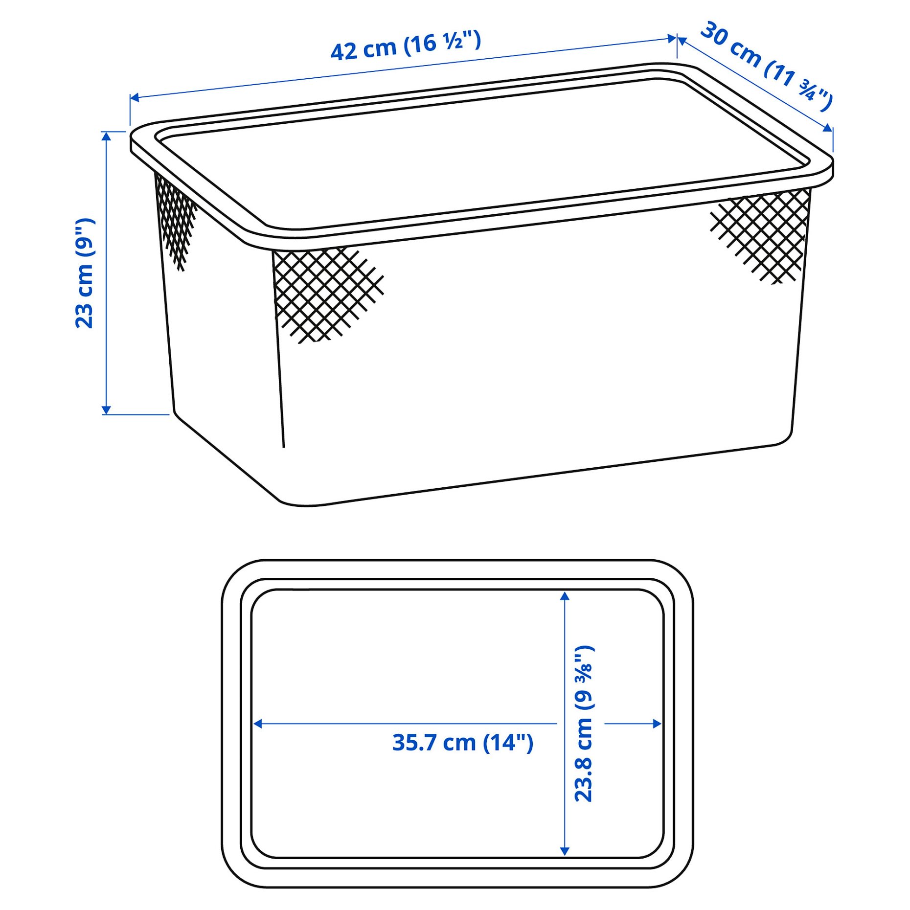 TROFAST, mesh storage box, 42x30x23 cm, 705.185.65