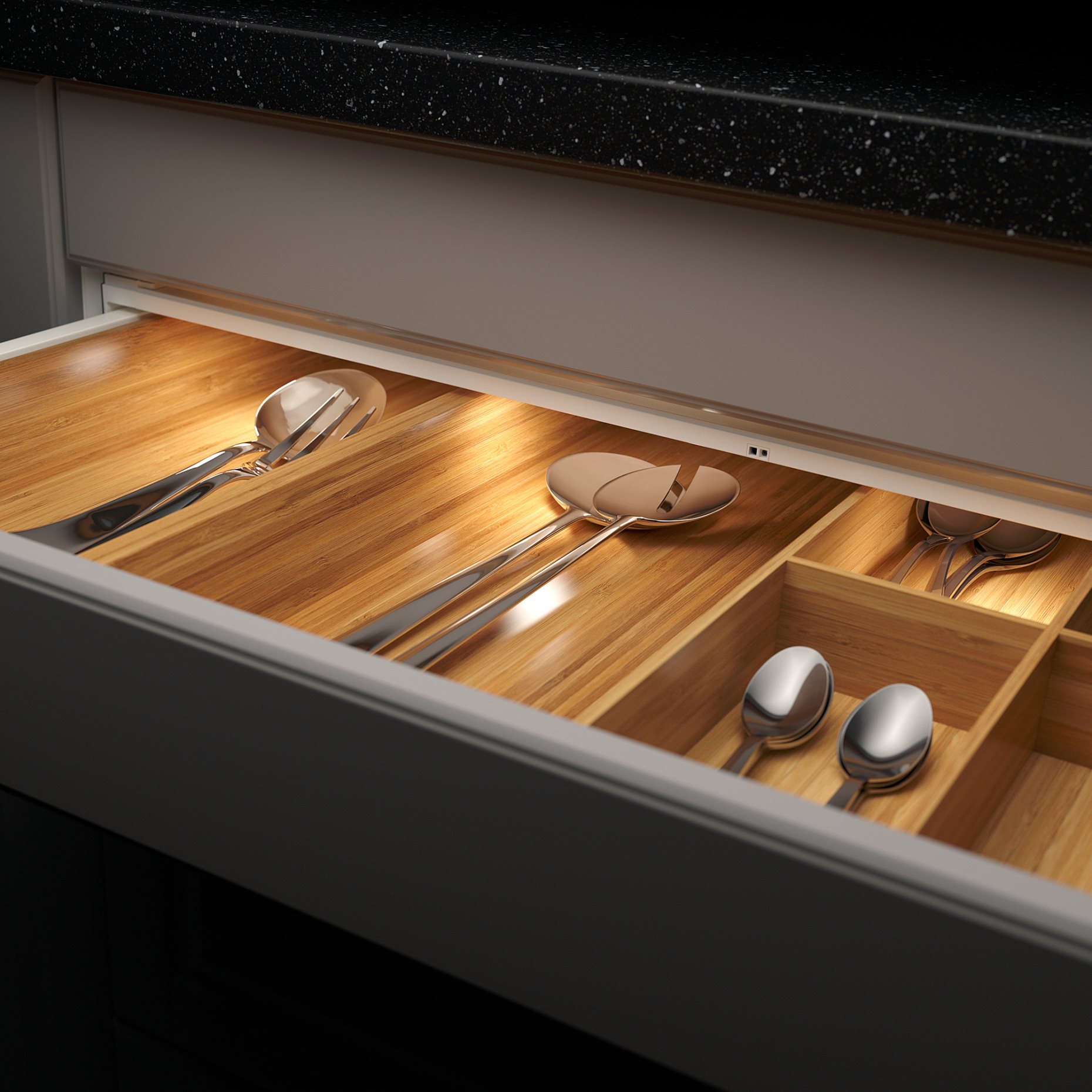 MITTLED, kitchen drawer lighting with built-in LED light source and sensor, 76 cm, 705.292.10