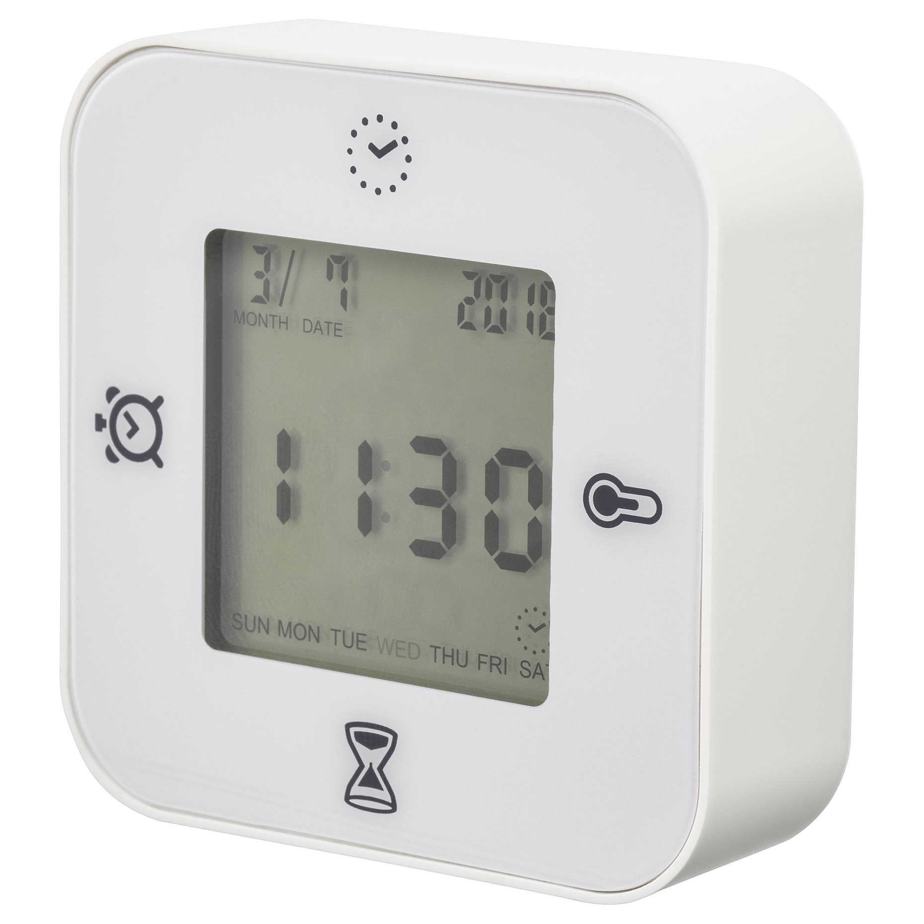KLOCKIS, clock/thermometer/alarm/timer, 7x7 cm, 705.904.53
