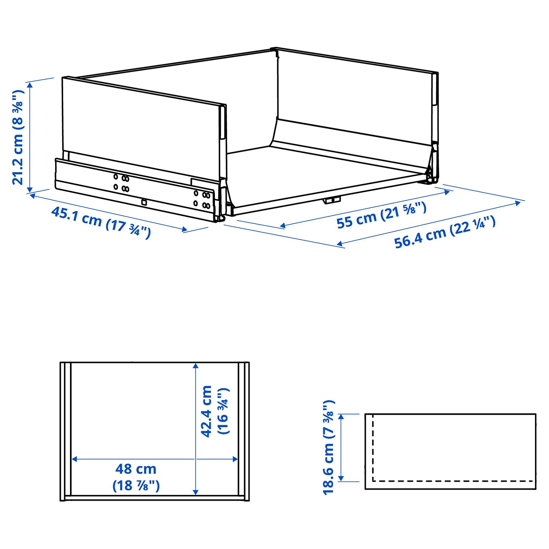 KNIVSHULT, συρτάρι ψηλό, 60x45 cm, 706.006.59