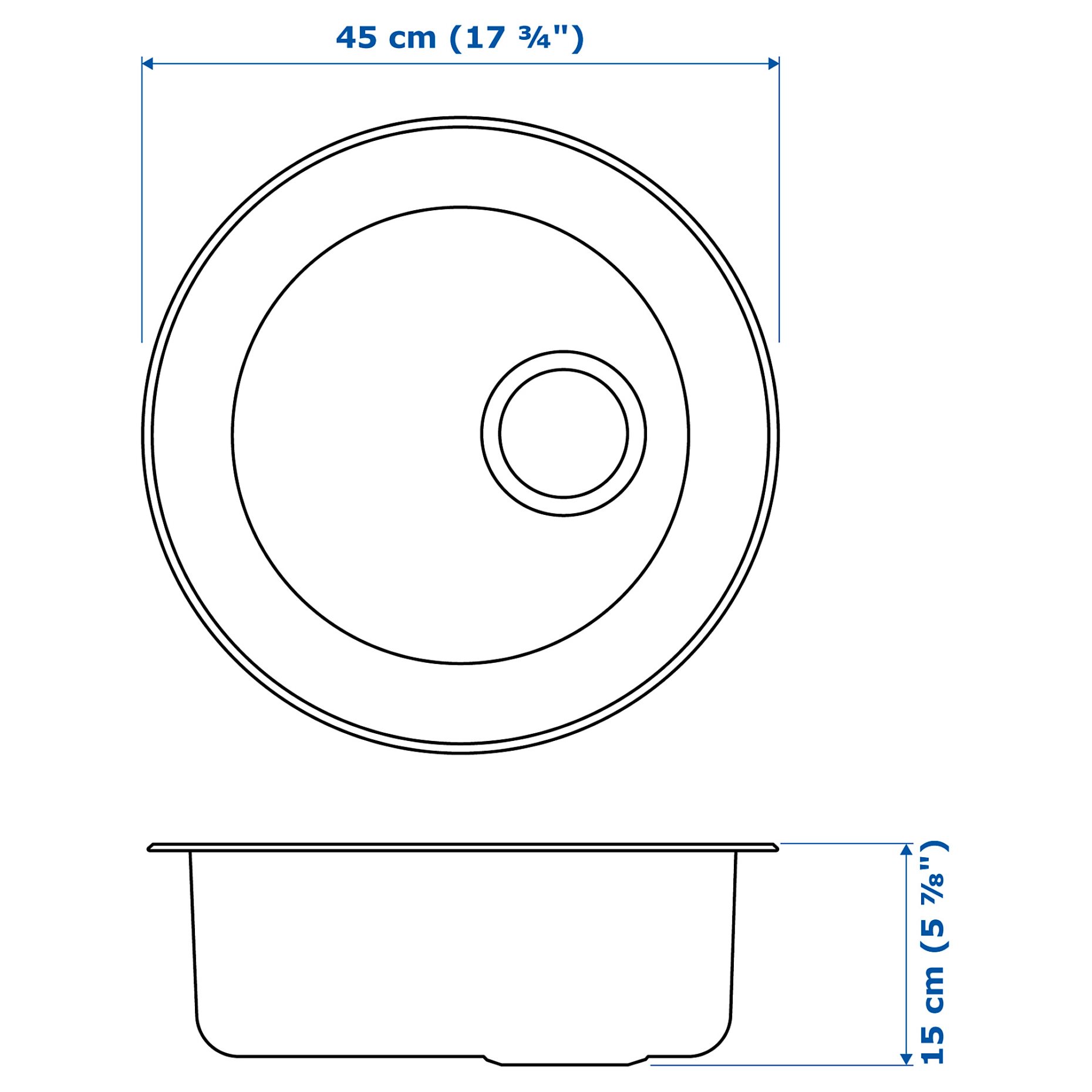 BOHOLMEN, inset sink 1 bowl, 45 cm, 791.574.94