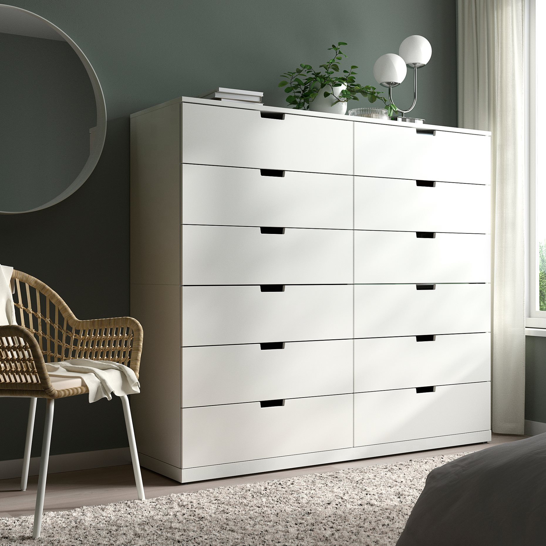 NORDLI, chest of 12 drawers, 160x145 cm, 792.394.90