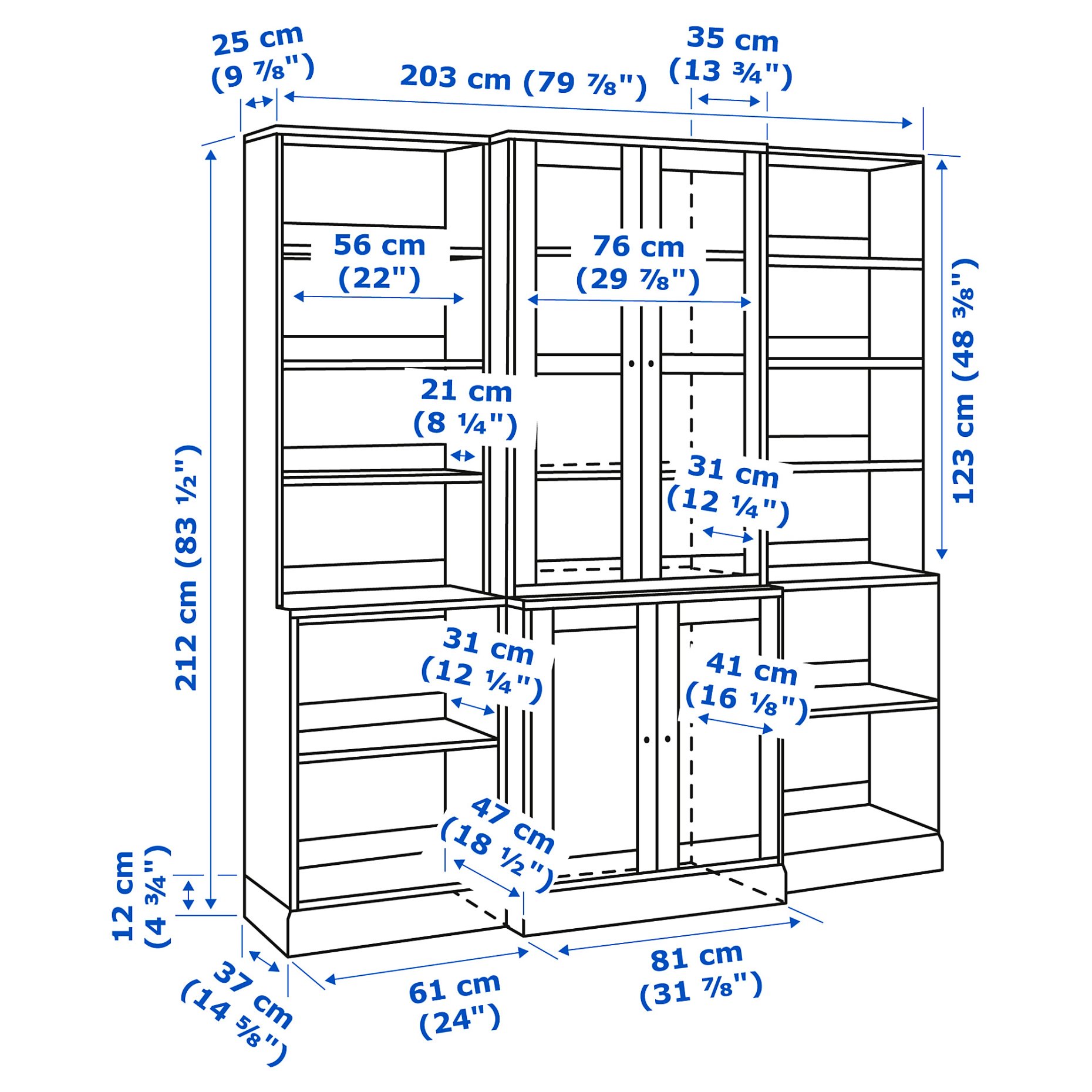 HAVSTA, σύνθεση αποθήκευσης με γυάλινες πόρτες, 792.659.26