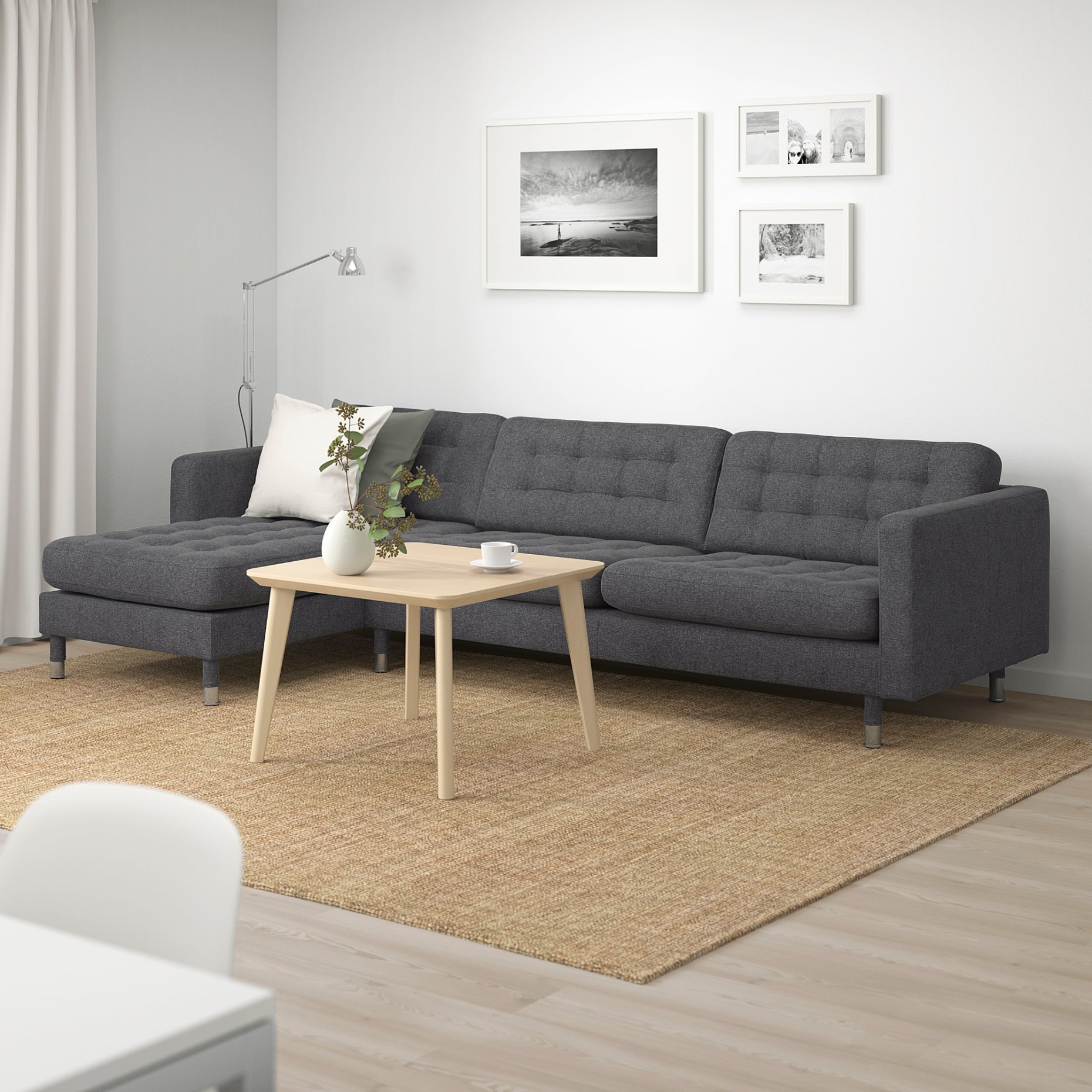 LANDSKRONA, 4-seat sofa with chaise longue, 792.703.72