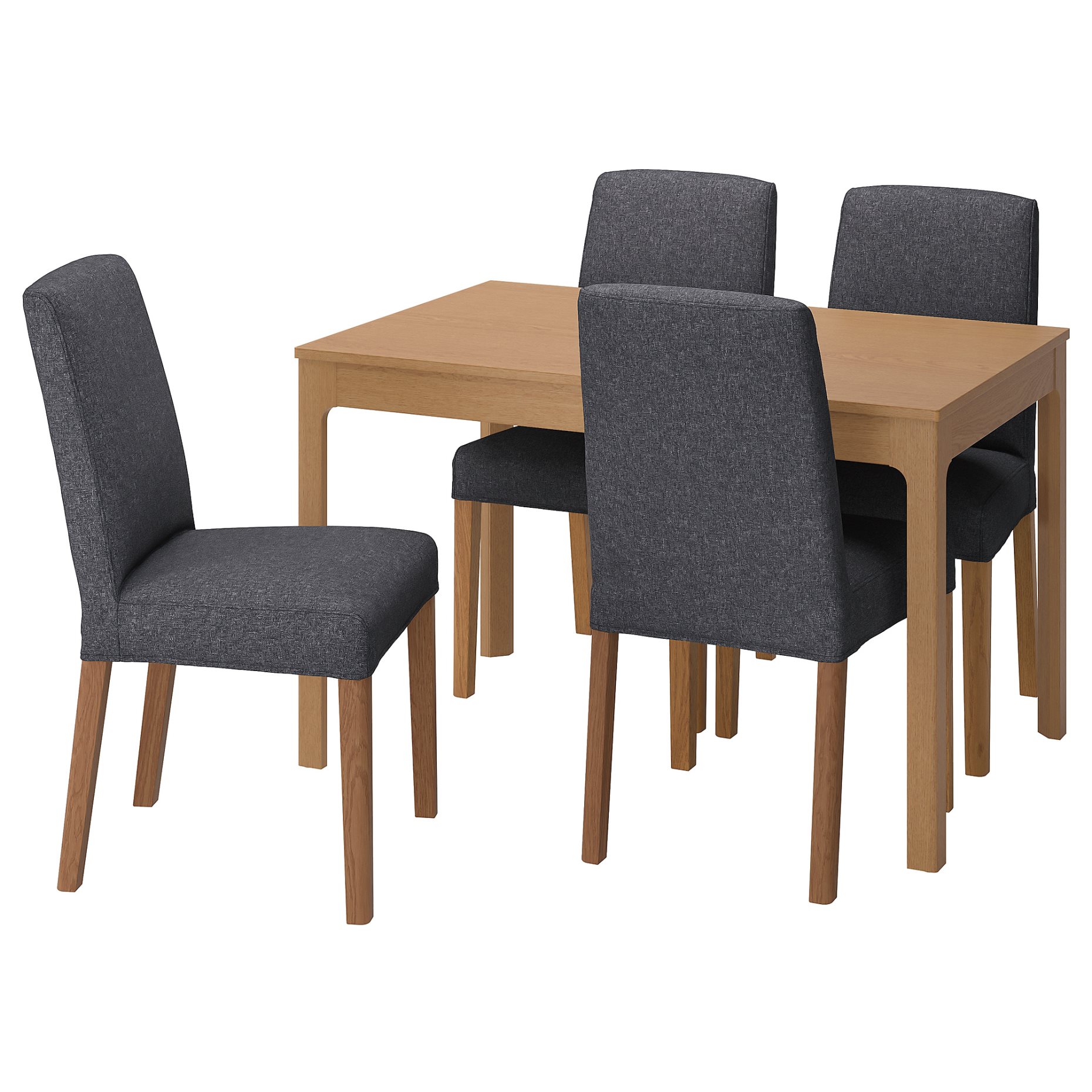 EKEDALEN/BERGMUND, table and 4 chairs, 120/180 cm, 794.084.78