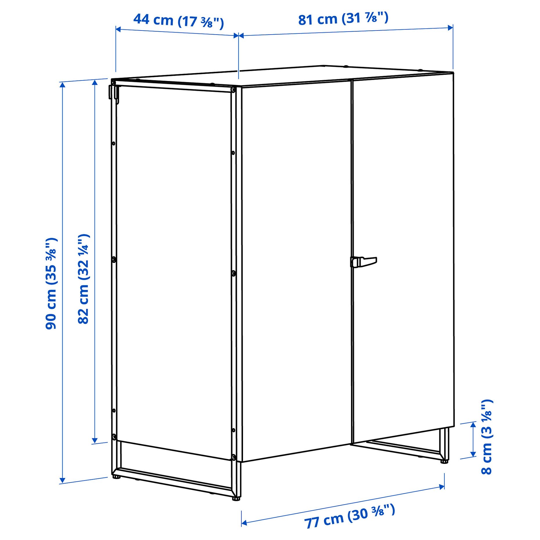 JOSTEIN, ραφιέρα με πόρτες/εσωτερικού/εξωτερικού χώρου, 81x44x90 cm, 794.371.69