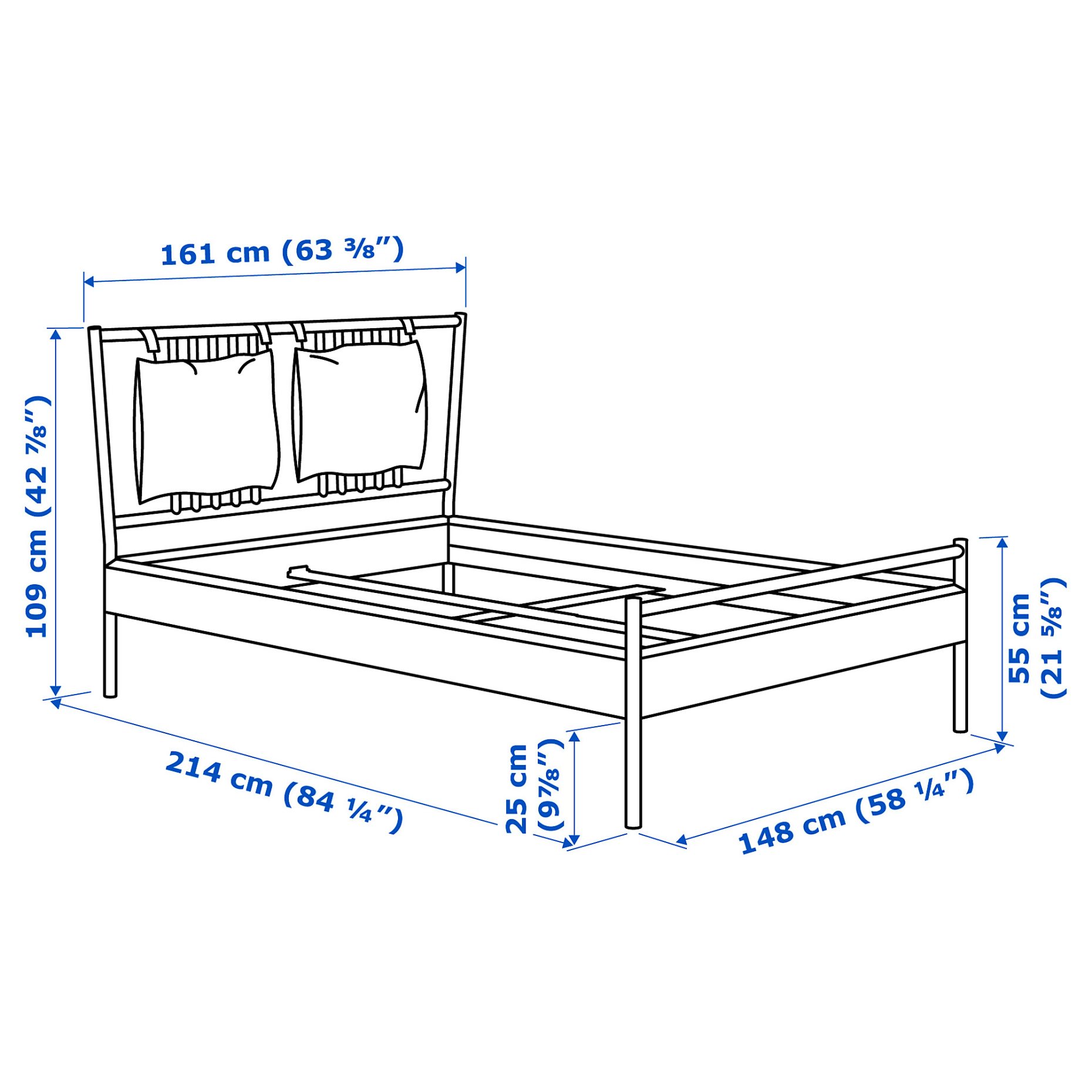 BJÖRKSNÄS, bed frame, 140x200 cm, 795.016.88