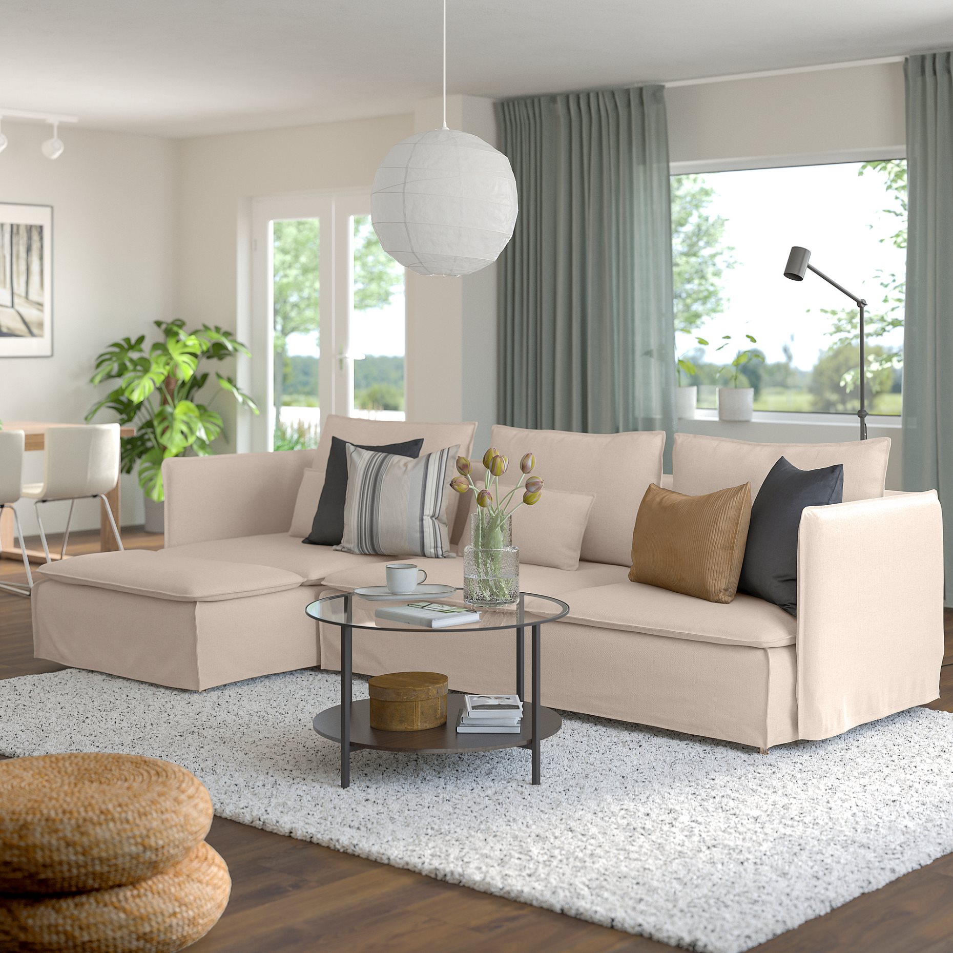 SÖDERHAMN, 4-seat sofa with chaise longue, 795.022.92