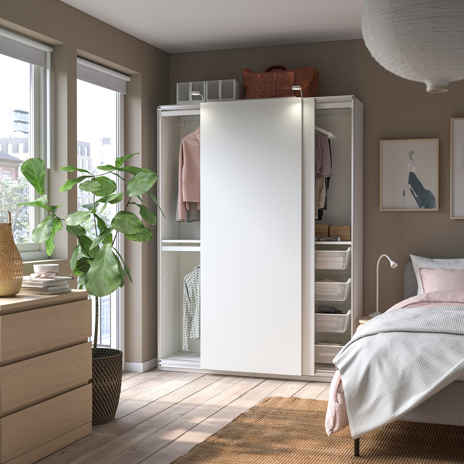PAX/HASVIK, wardrobe combination, 150x43x201 cm, 795.030.03