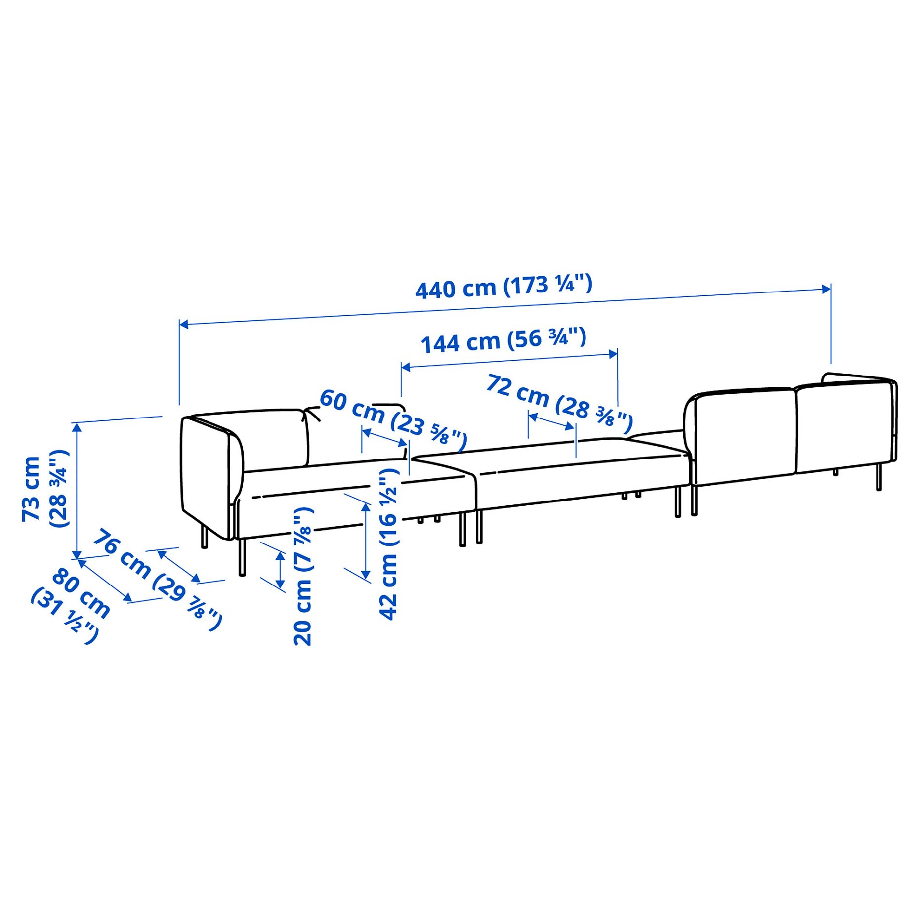 LILLEHEM, 6-seat modular sofa, 795.362.11