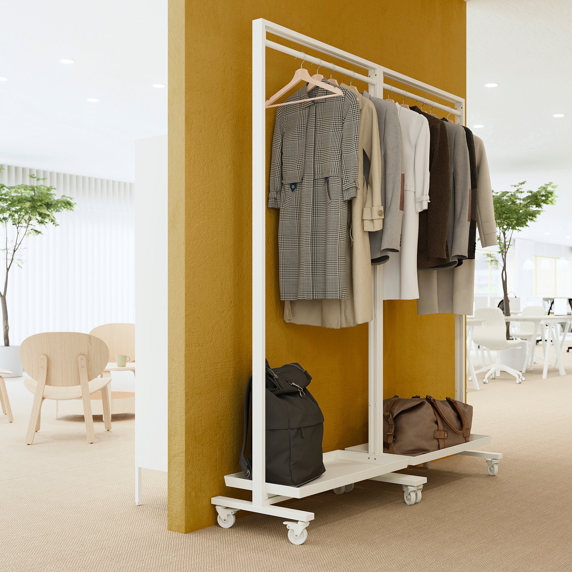 MITTZON, frame with castors/clothes rail/display shelf, 85x205 cm, 795.364.14